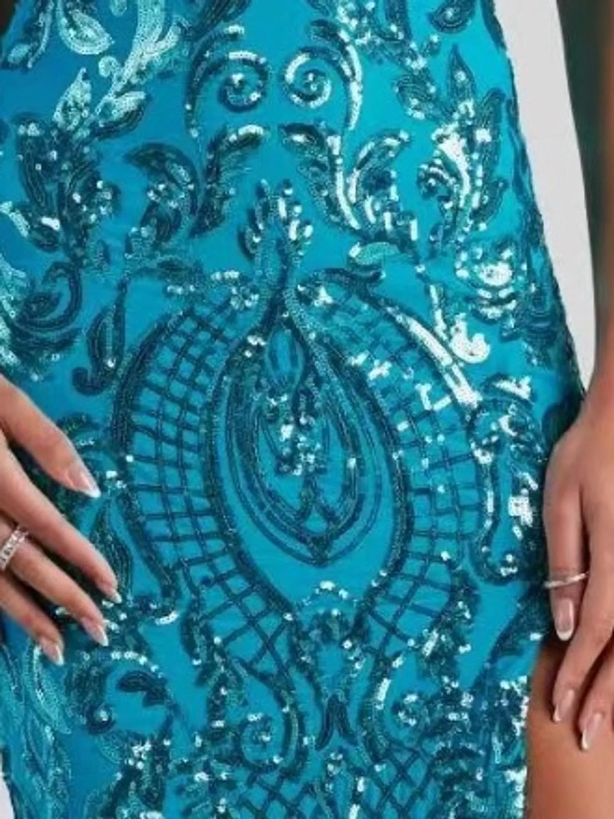 Sequin Bodycon Backless Evening Dress
