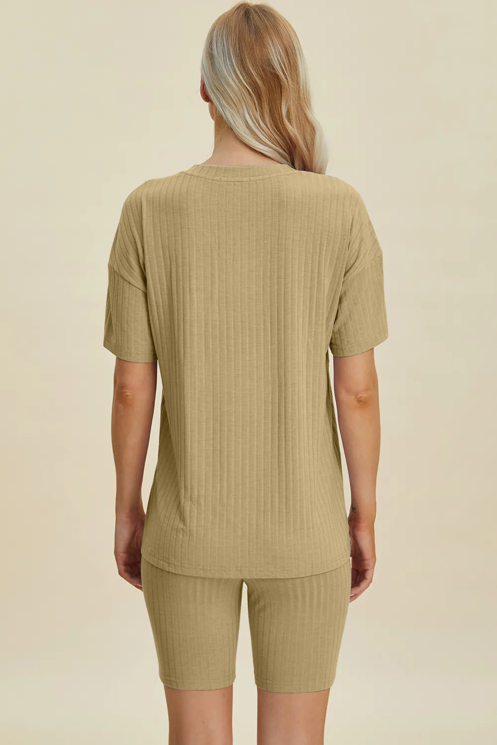 Basic Bae Ribbed V-Neck Top and Shorts Set