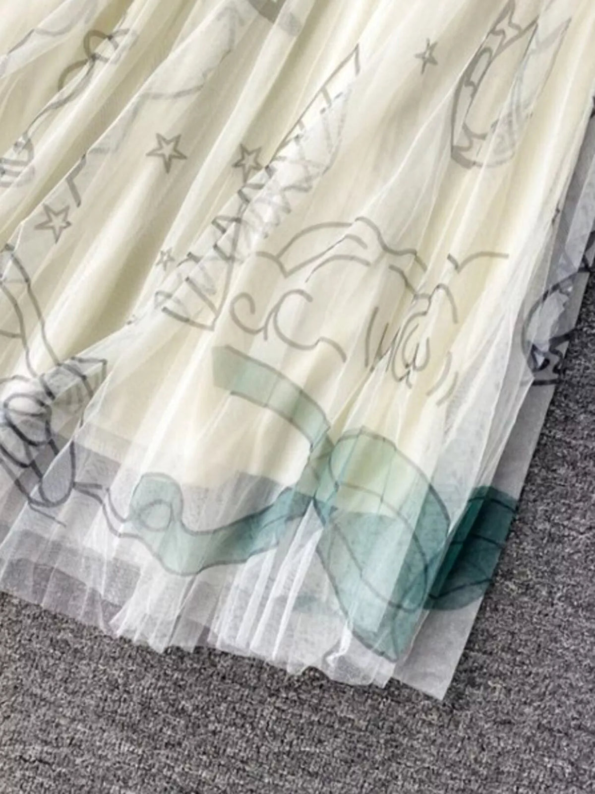 Layered Printed Tulle Skirt