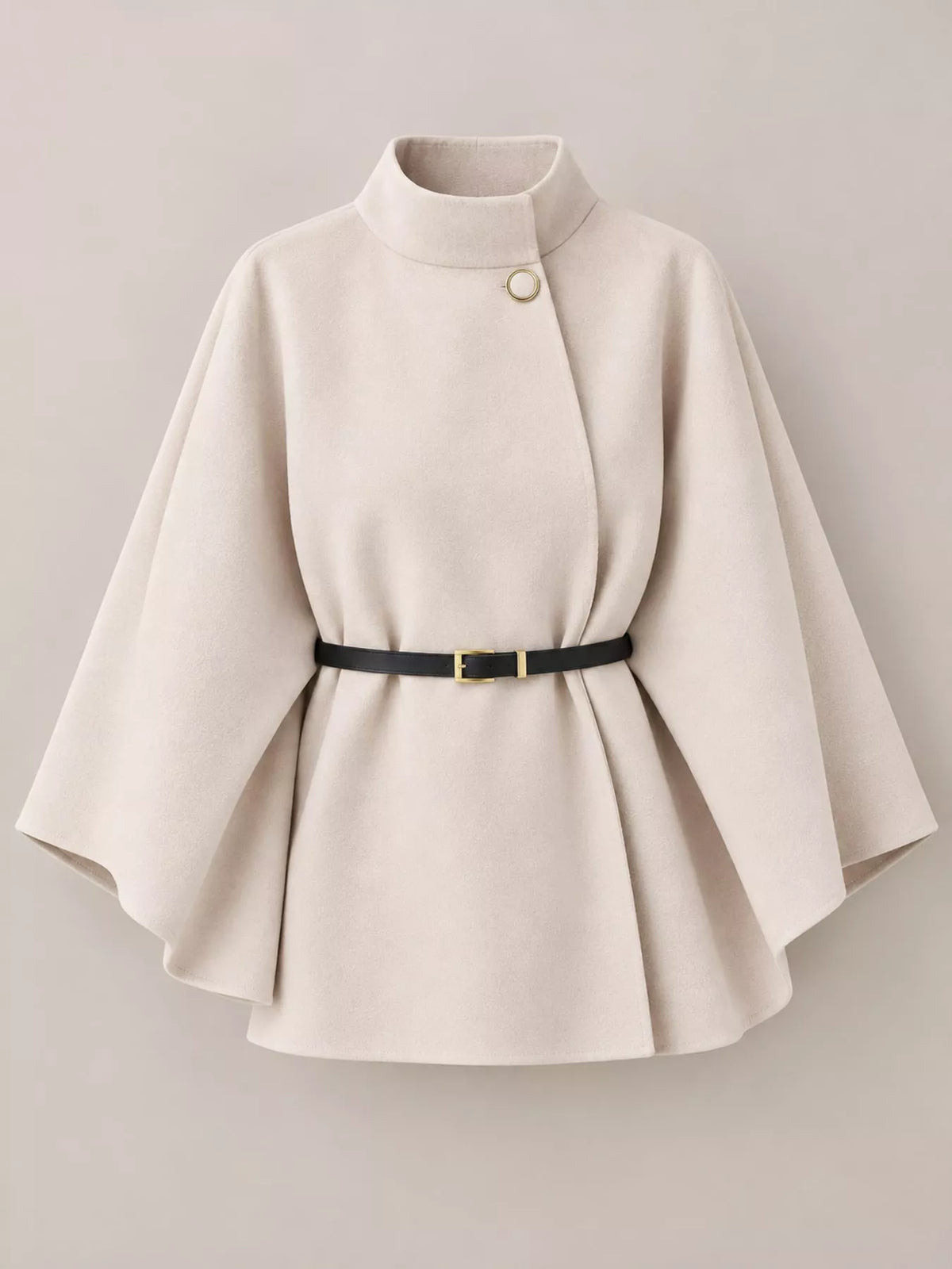 Mock Neck Cape Coat