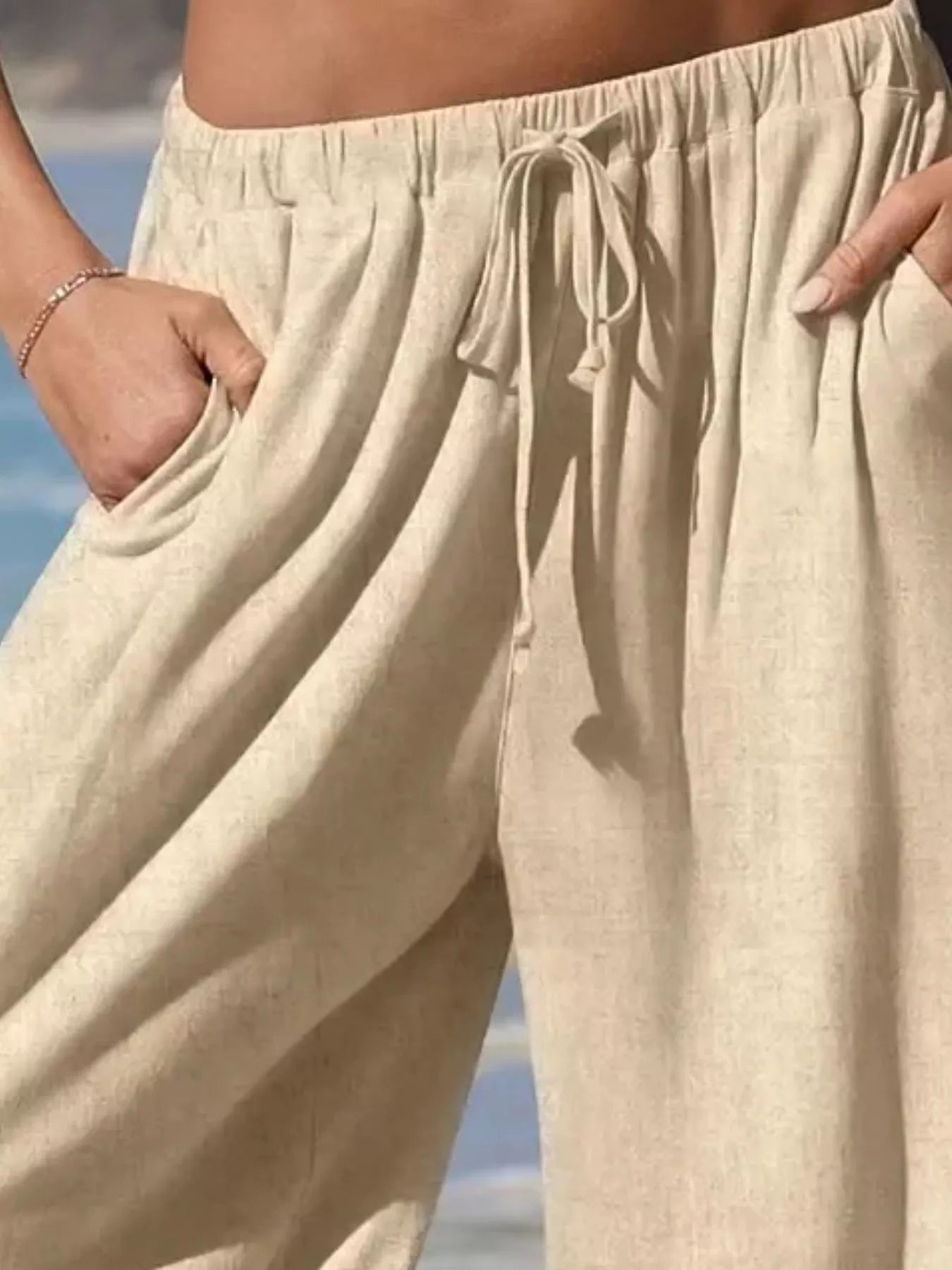 Wide-Leg Pants with Ruffle Hem