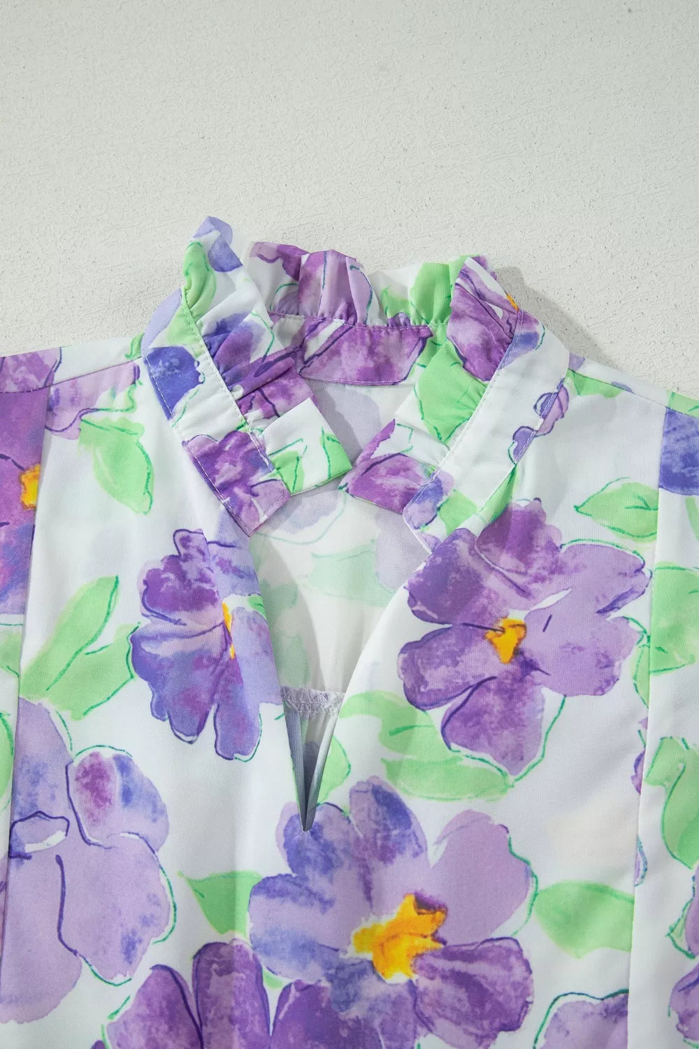 Floral Tiered Ruffle Mini Dress in Lilac
