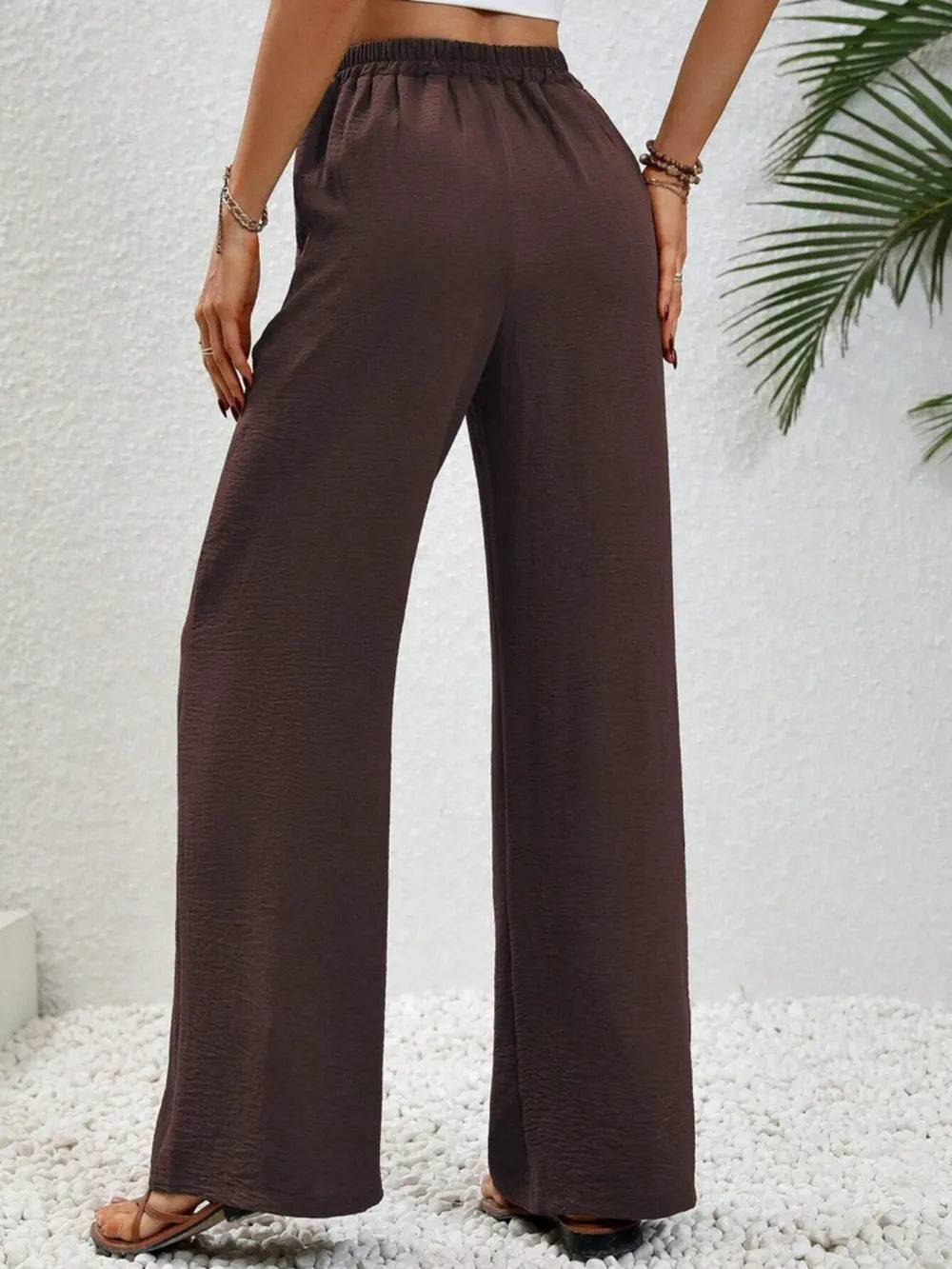 Wide-Leg Drawstring Pants