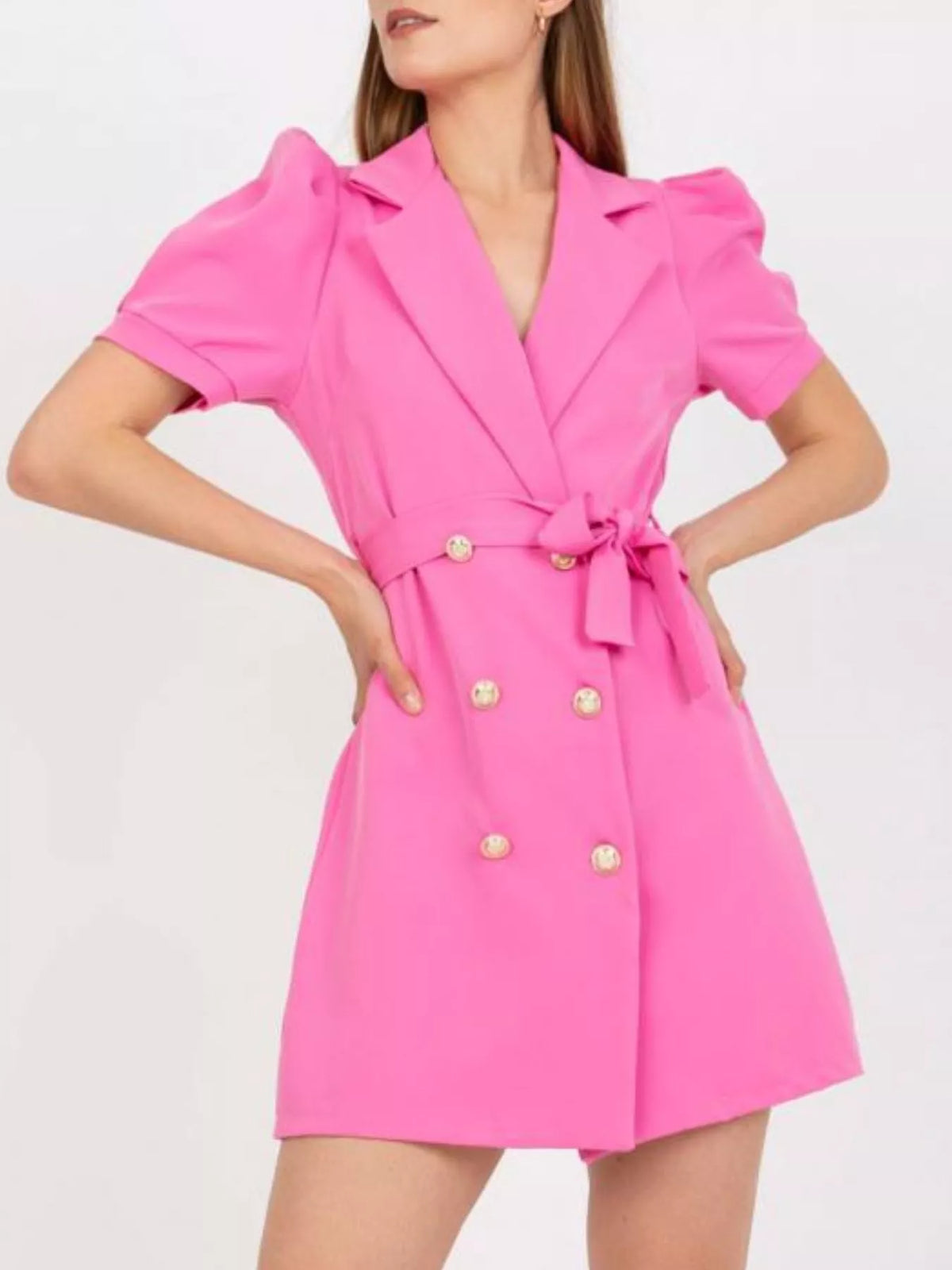 Blazer-Style Tie-Waist Mini Dress