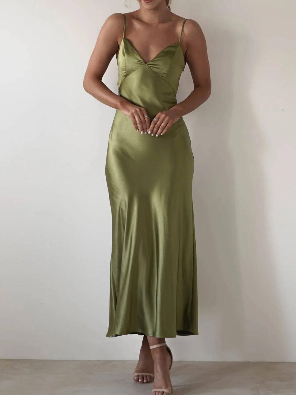 Backless Satin Cami Dress