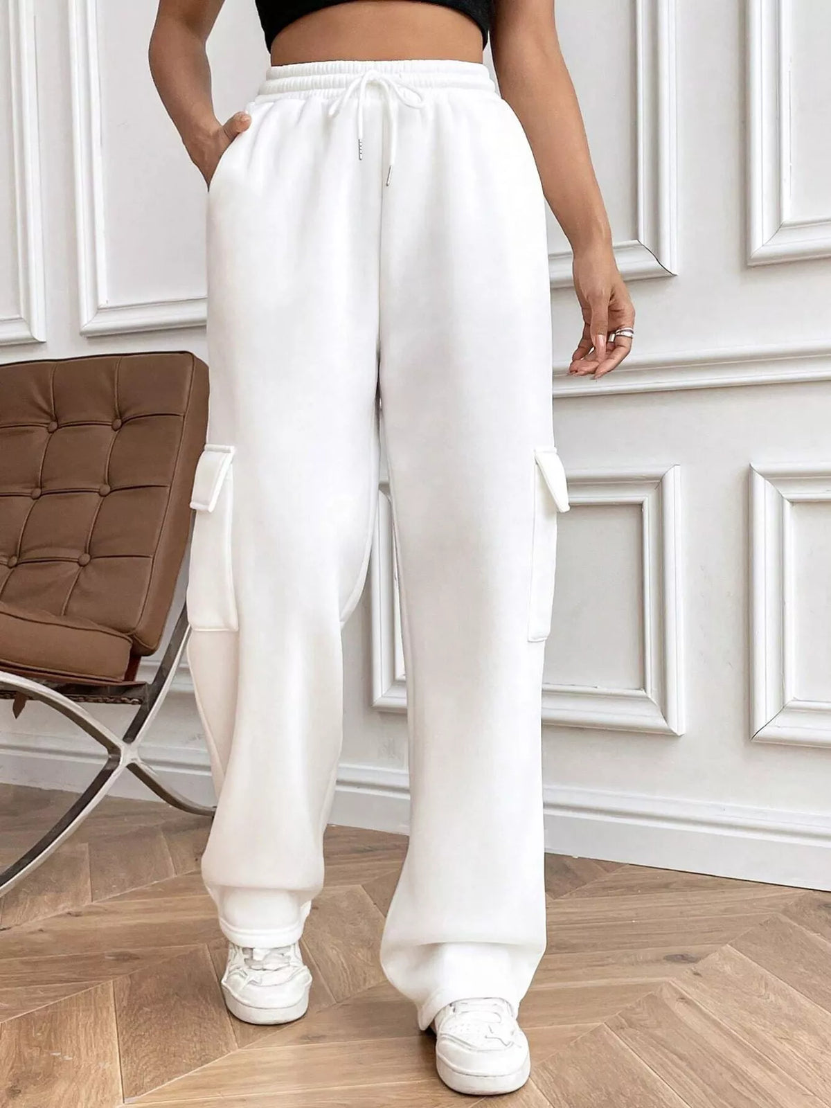 Relaxed Fit Drawstring Waist Pants