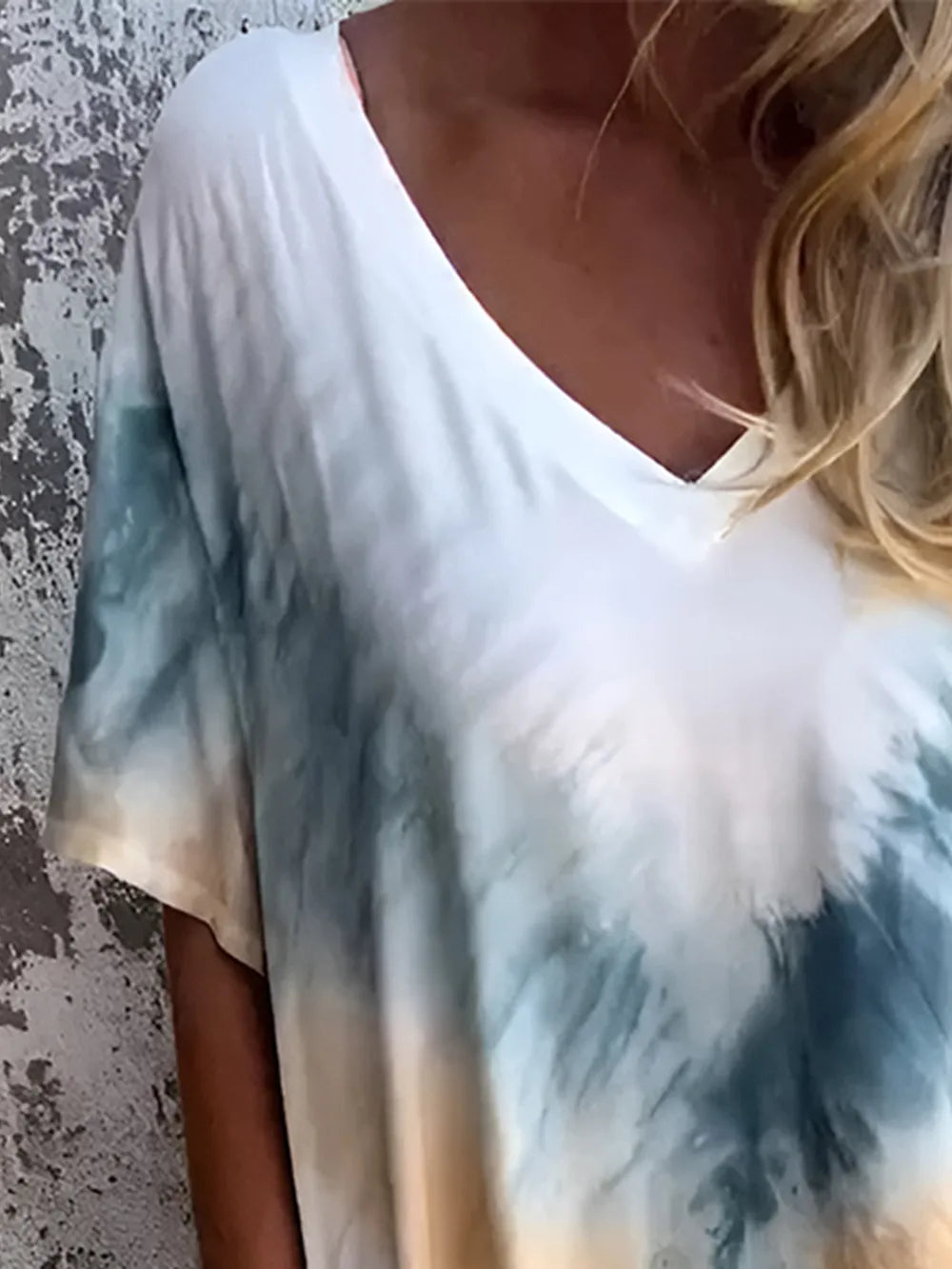 Full Size Tie-Dye Short Sleeve Dress
