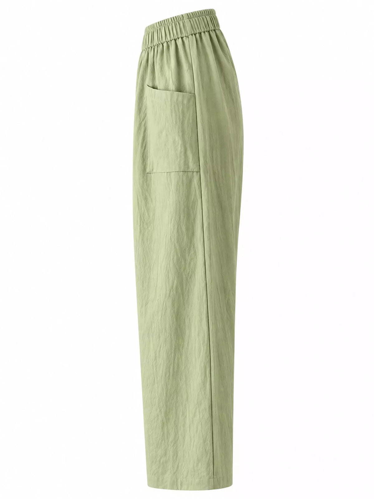 High-Waisted Elastic-Waist Harem Pants
