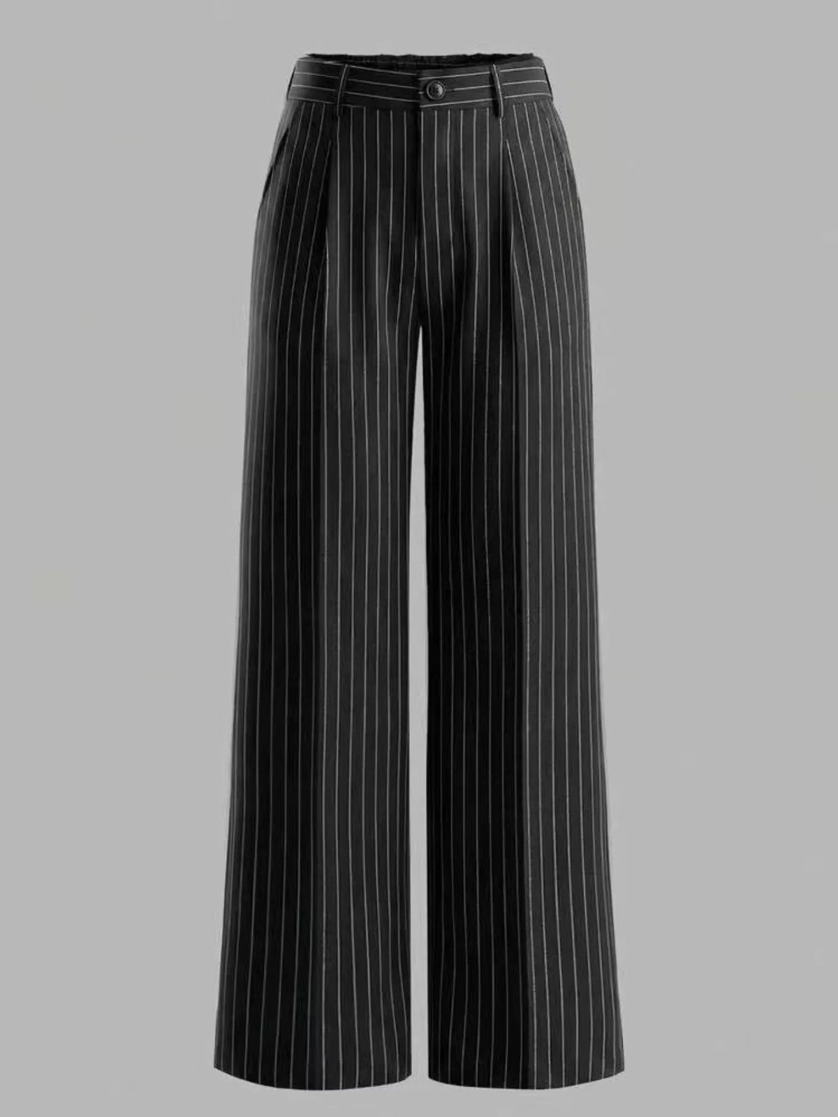 High-Waisted Striped Wide-Leg Pants