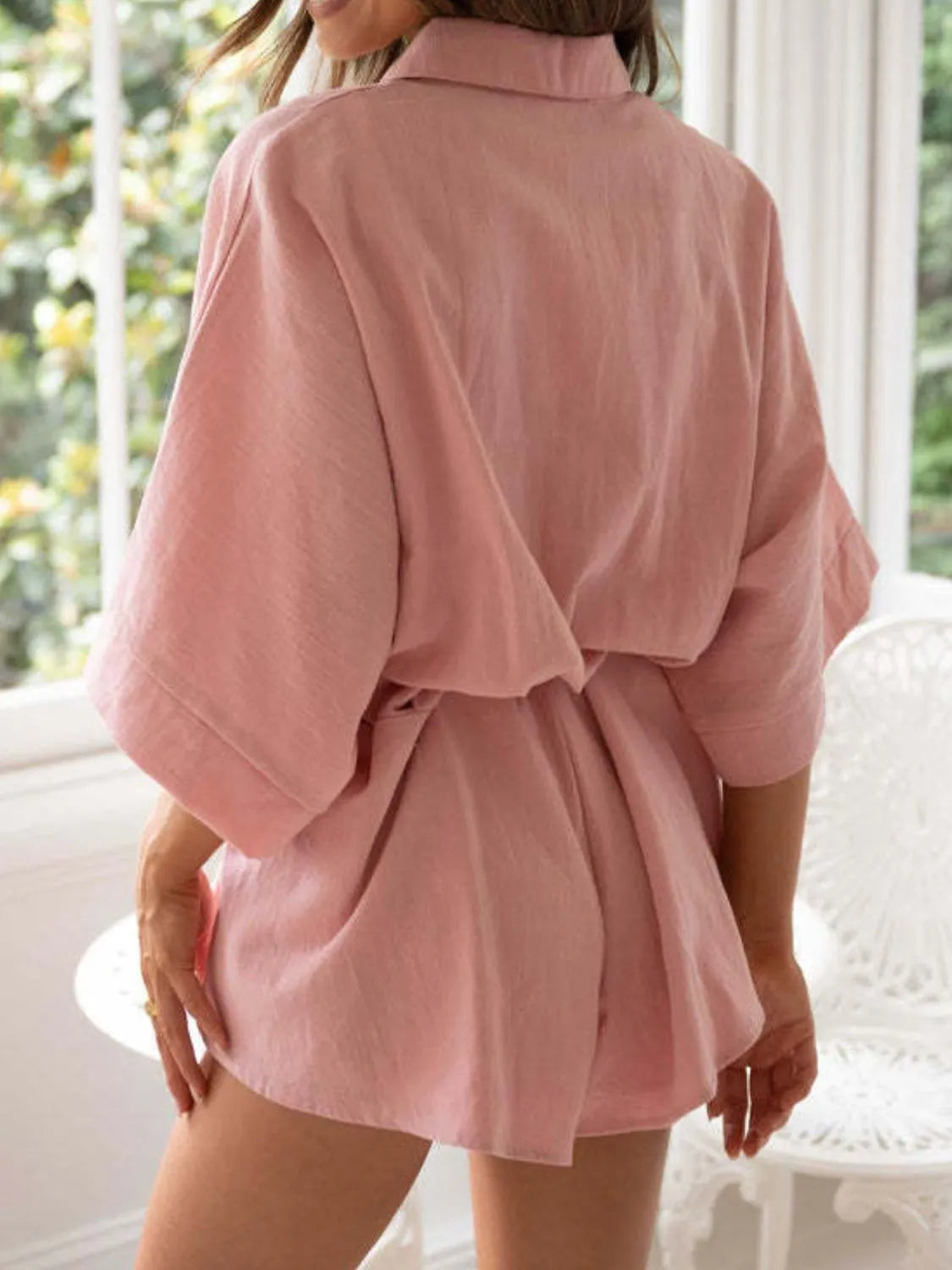 Collared Half Sleeve Romper