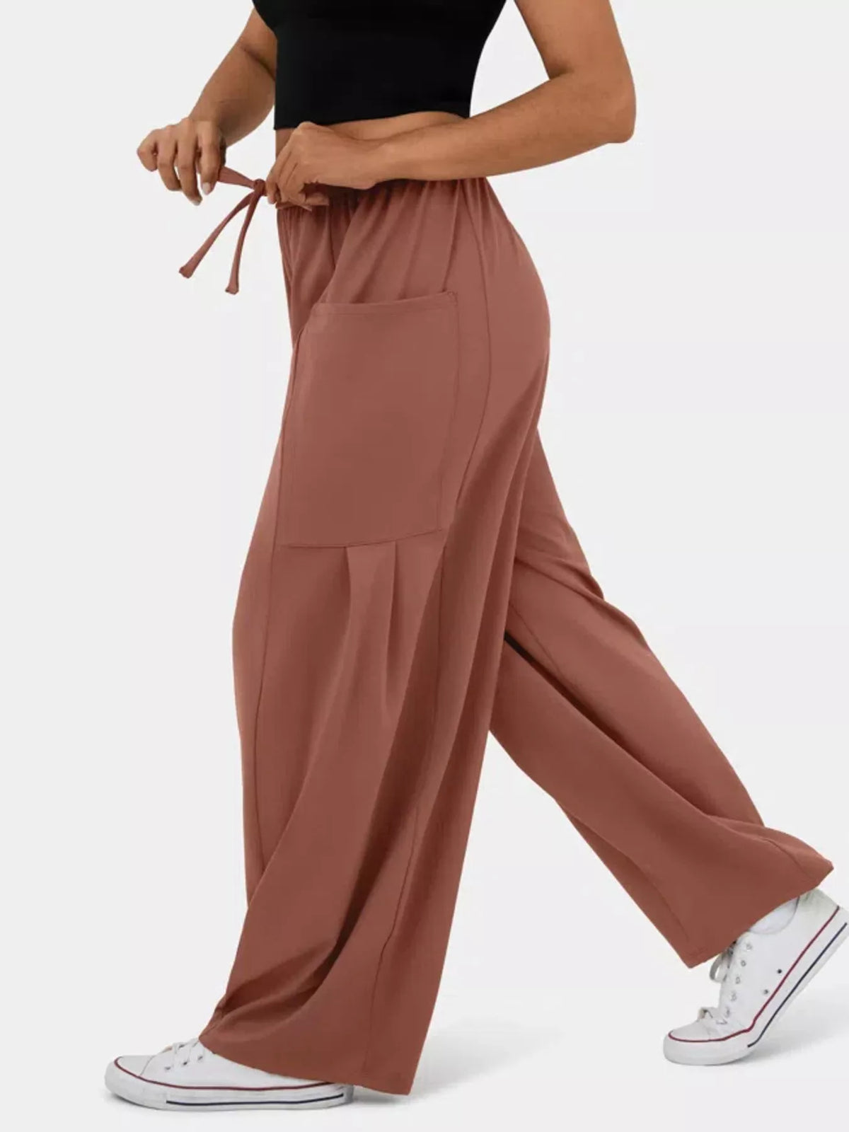 High-Waisted Adjustable Wide-Leg Pants
