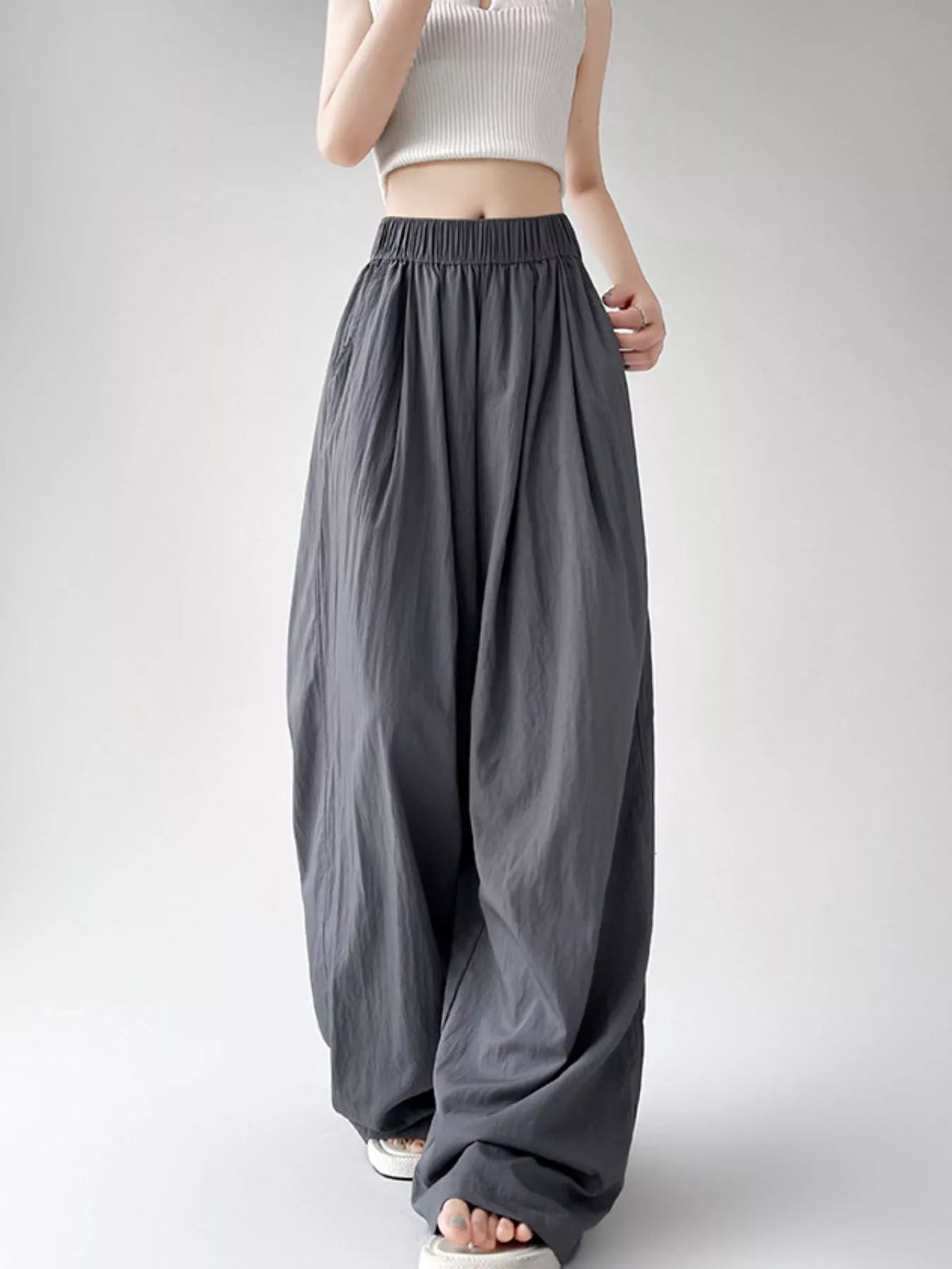 High-Waisted Loose Fit Wide-Leg Pants