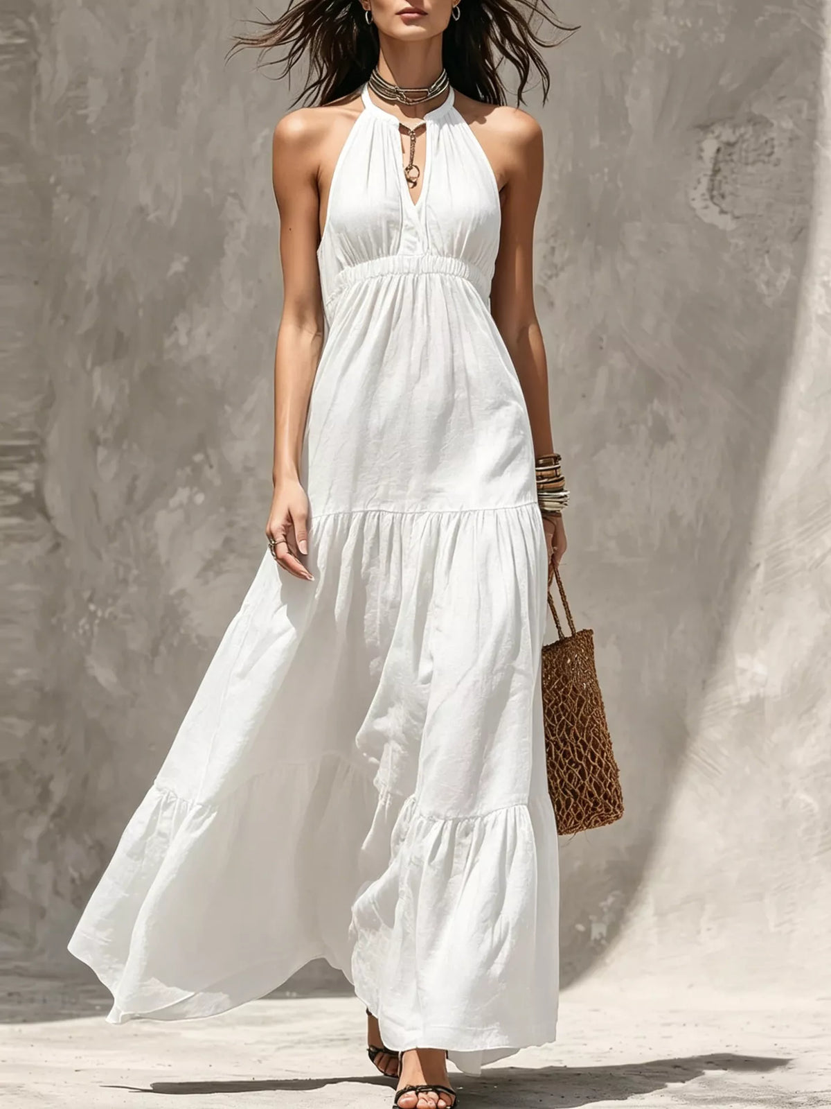 Sleeveless Tiered Maxi Dress