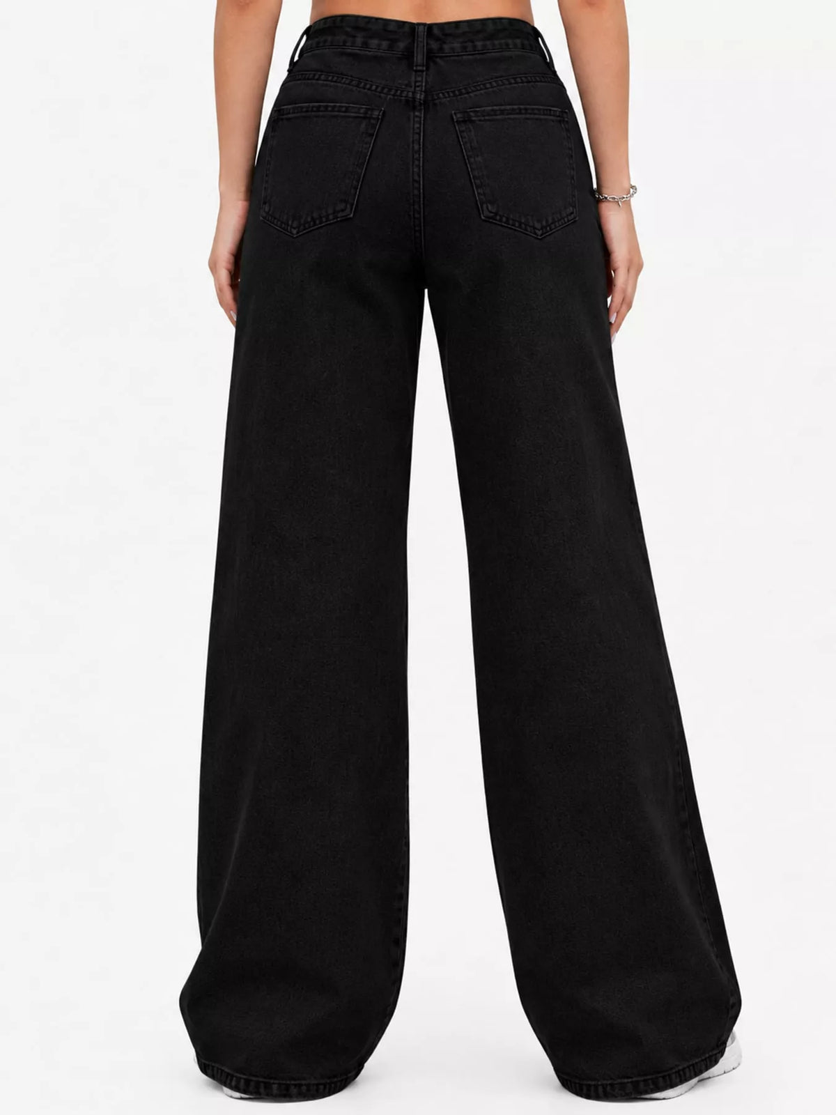 High-Waisted Vintage Wash Jeans