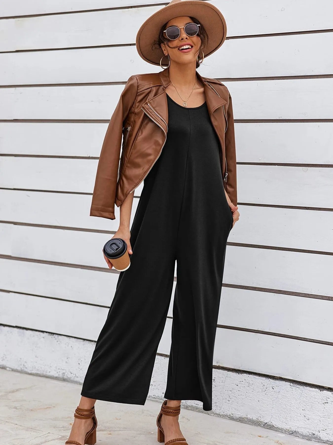 Sleeveless Wide Leg Jumpsuit