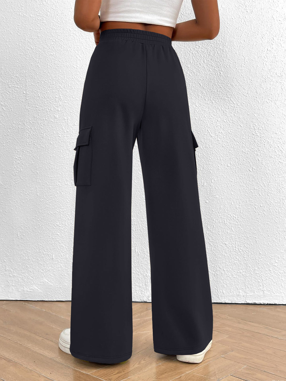 High-Waisted Drawstring Cargo Pants