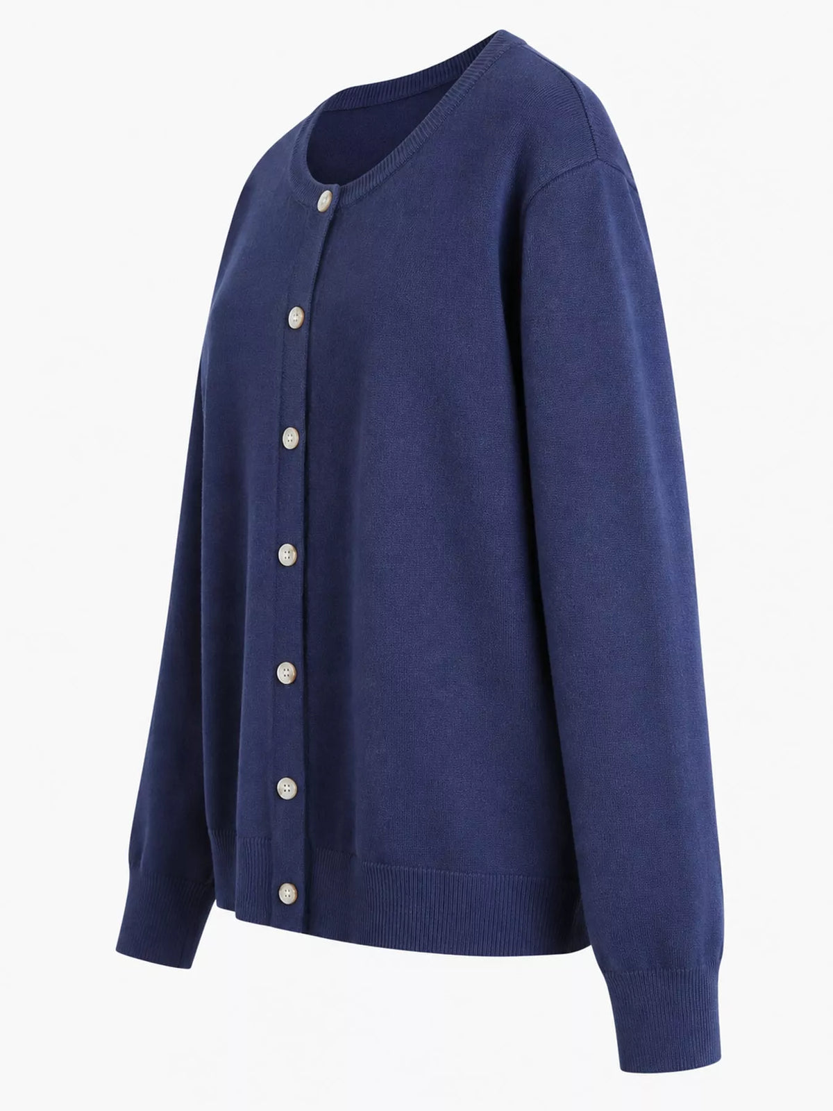 Button-Down Ribbed Knit Cardigan