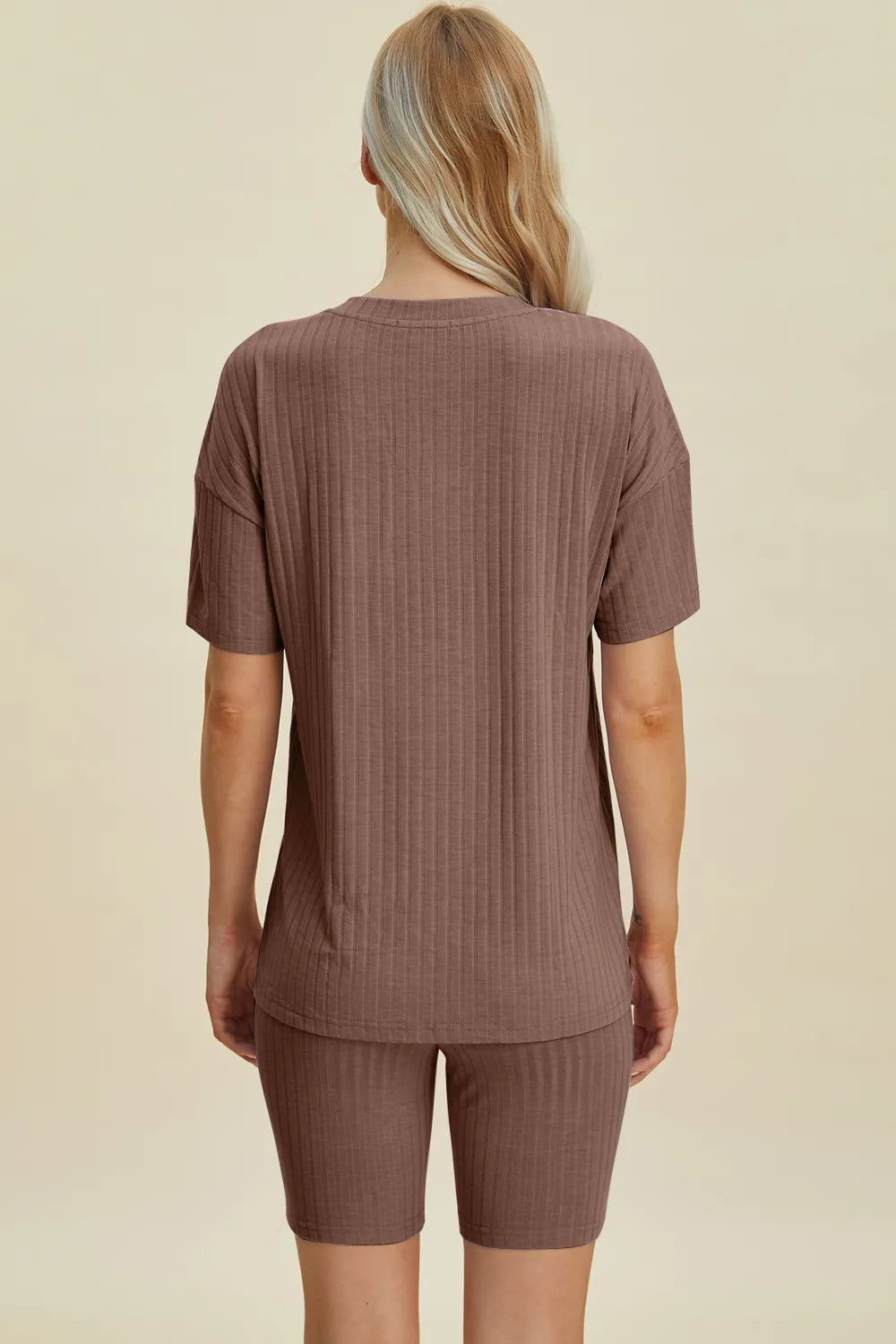 Basic Bae Ribbed V-Neck Top and Shorts Set