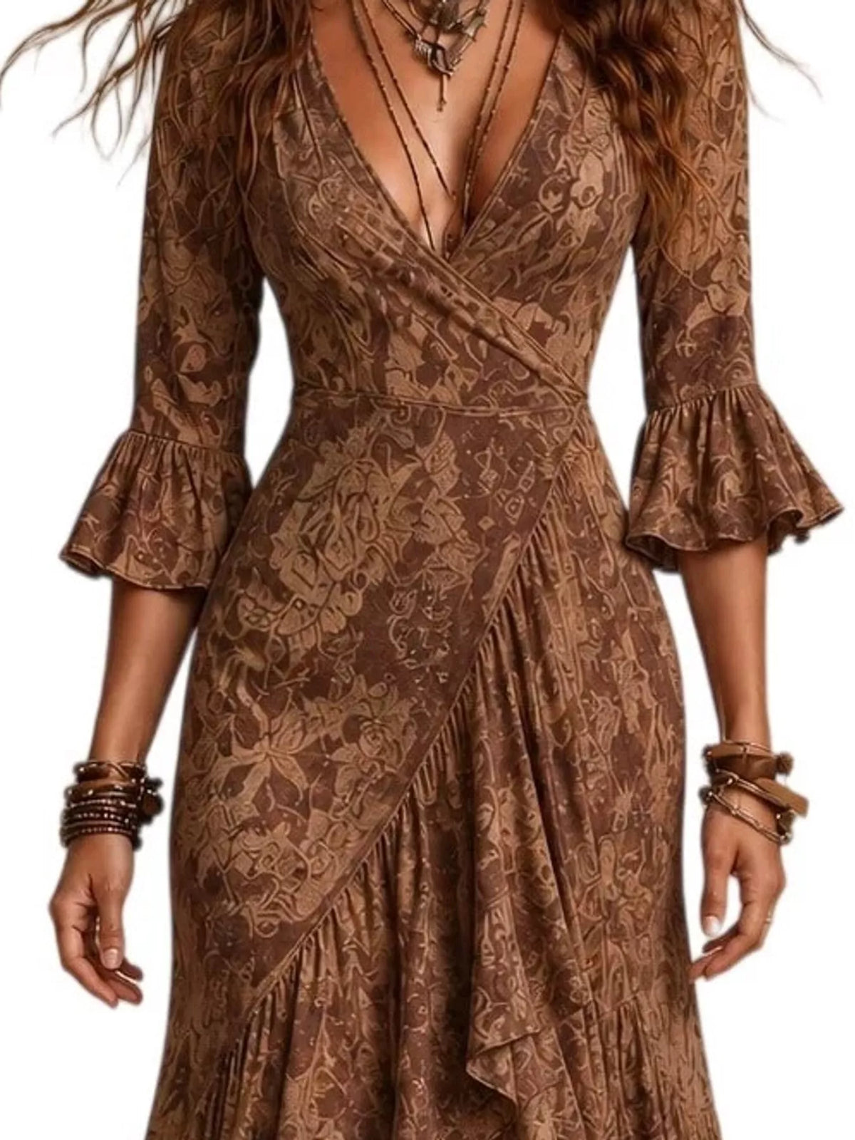 High-Low Ruffled Maxi Dress