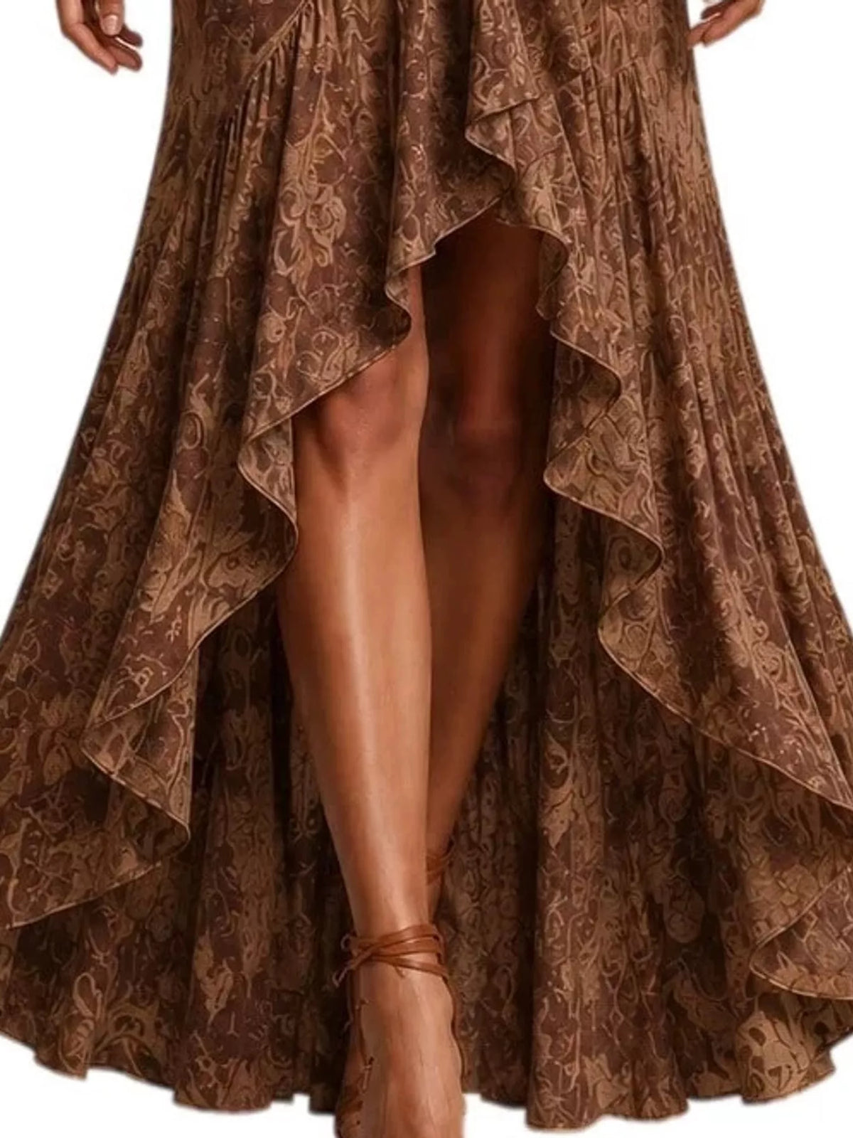 High-Low Ruffled Maxi Dress