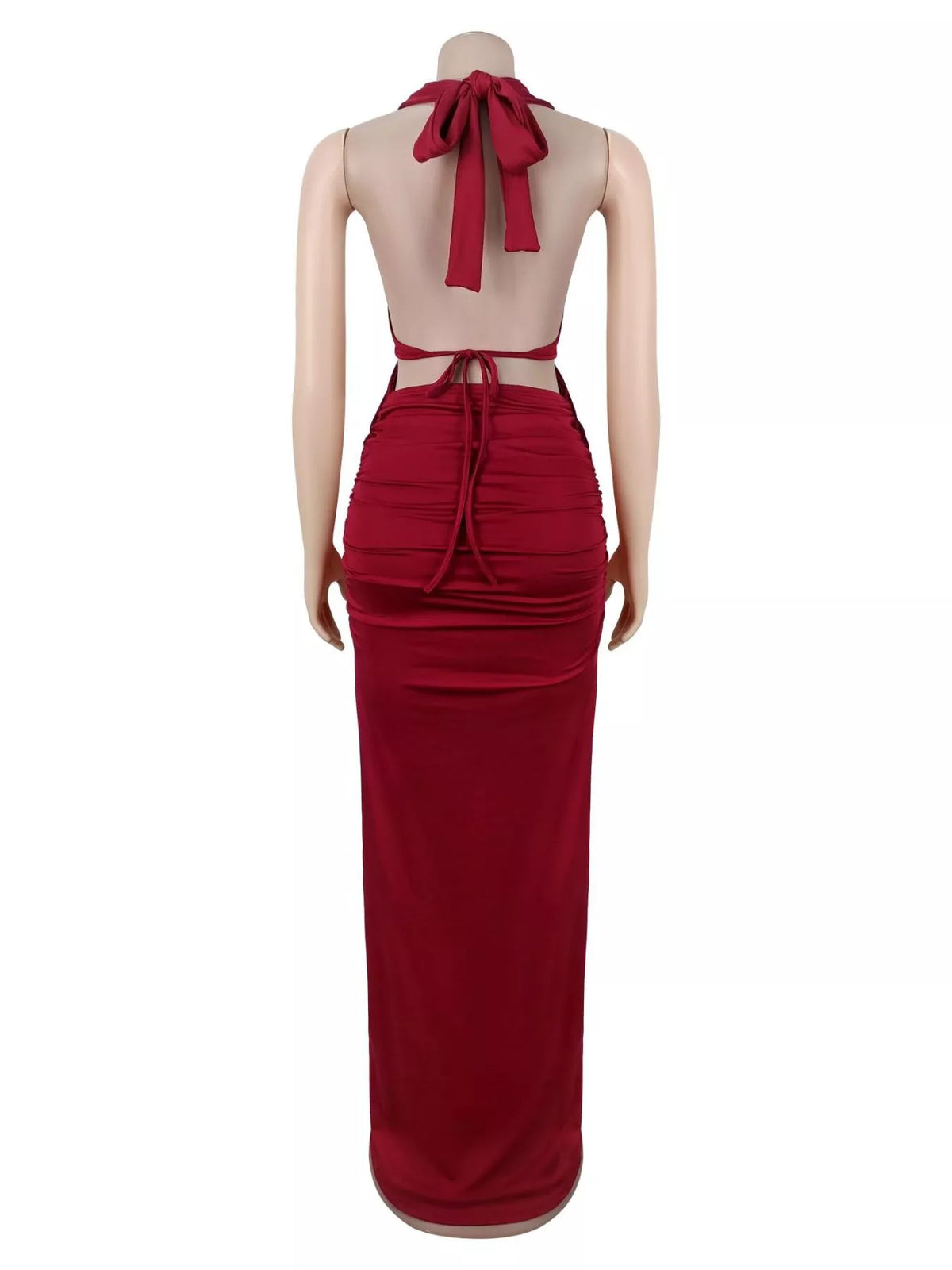 Backless Cut-Out Maxi Dress with Gold Hardware