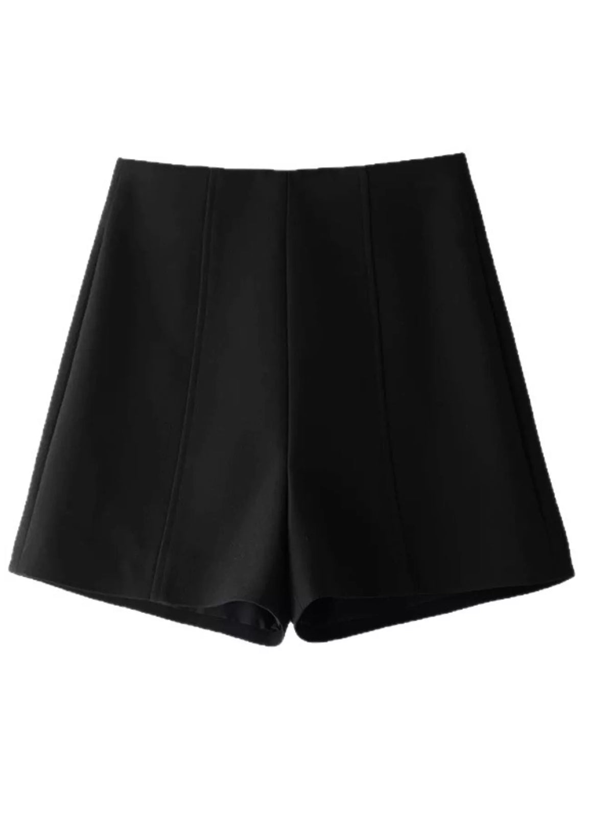 High Waist Shorts with Zip Closure