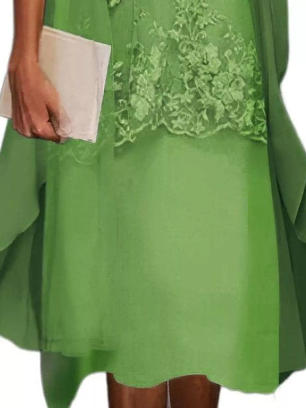 Lace Overlay Dress and Chiffon Cardigan Set