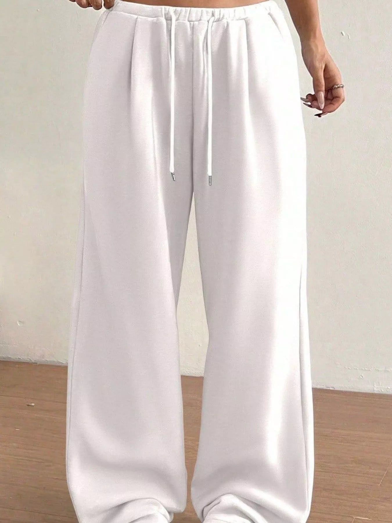 Casual Drawstring High Waist Wide Leg Sweatpants