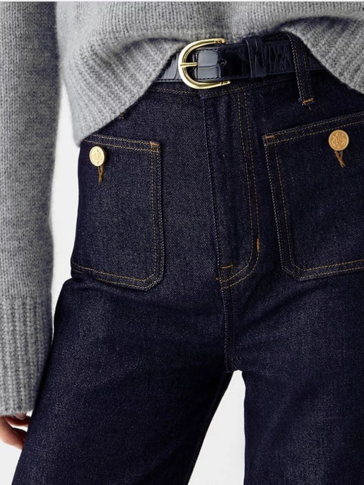 High-Waisted Jeans with Pockets by Dreamy Drapes