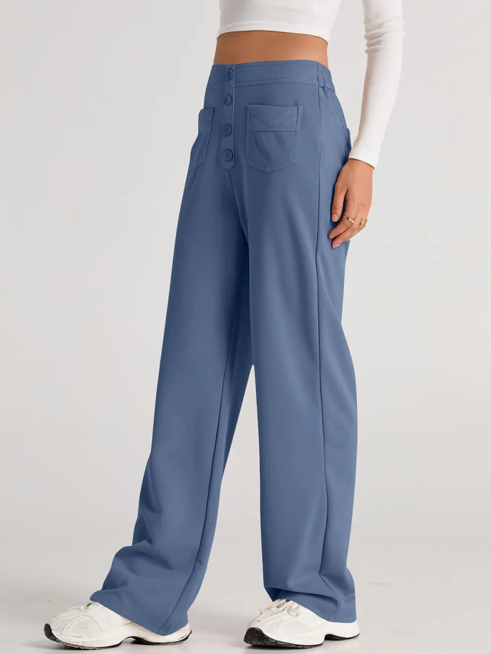 High Waist Wide Leg Pants by K&L