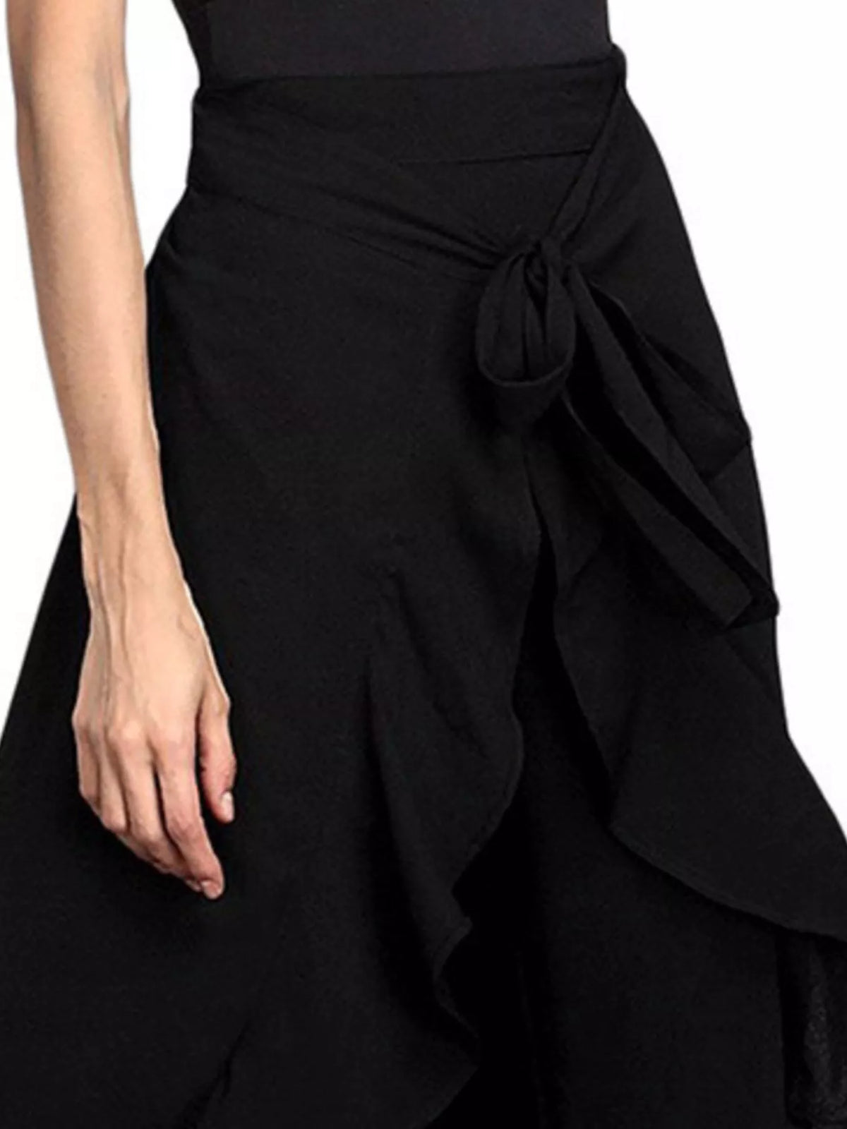 High-Waisted Tie-Front Wide-Leg Pants
