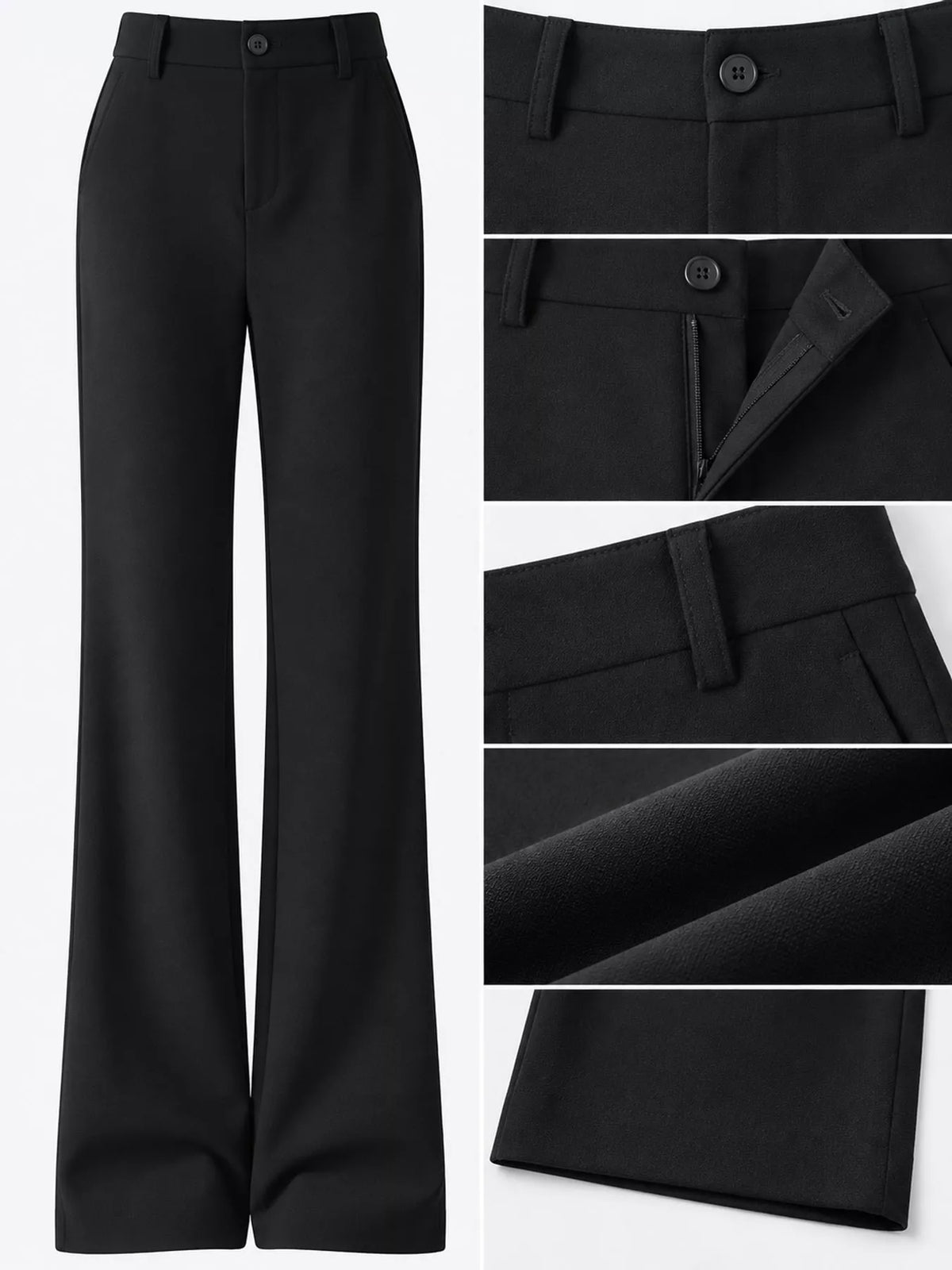 High-Waisted Straight-Leg Pants, Plus Size