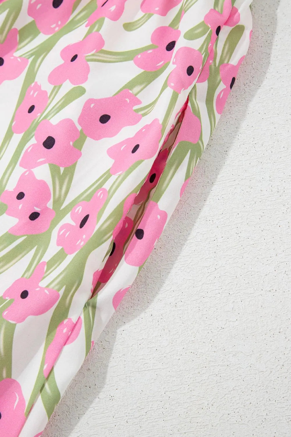 Floral Square Neck Ruffled Maxi Dress in Blush Pink