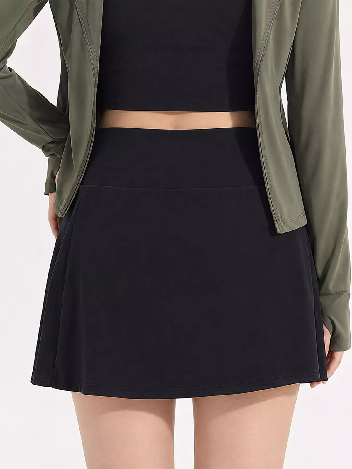 High-Waisted Pleated Active Skirt
