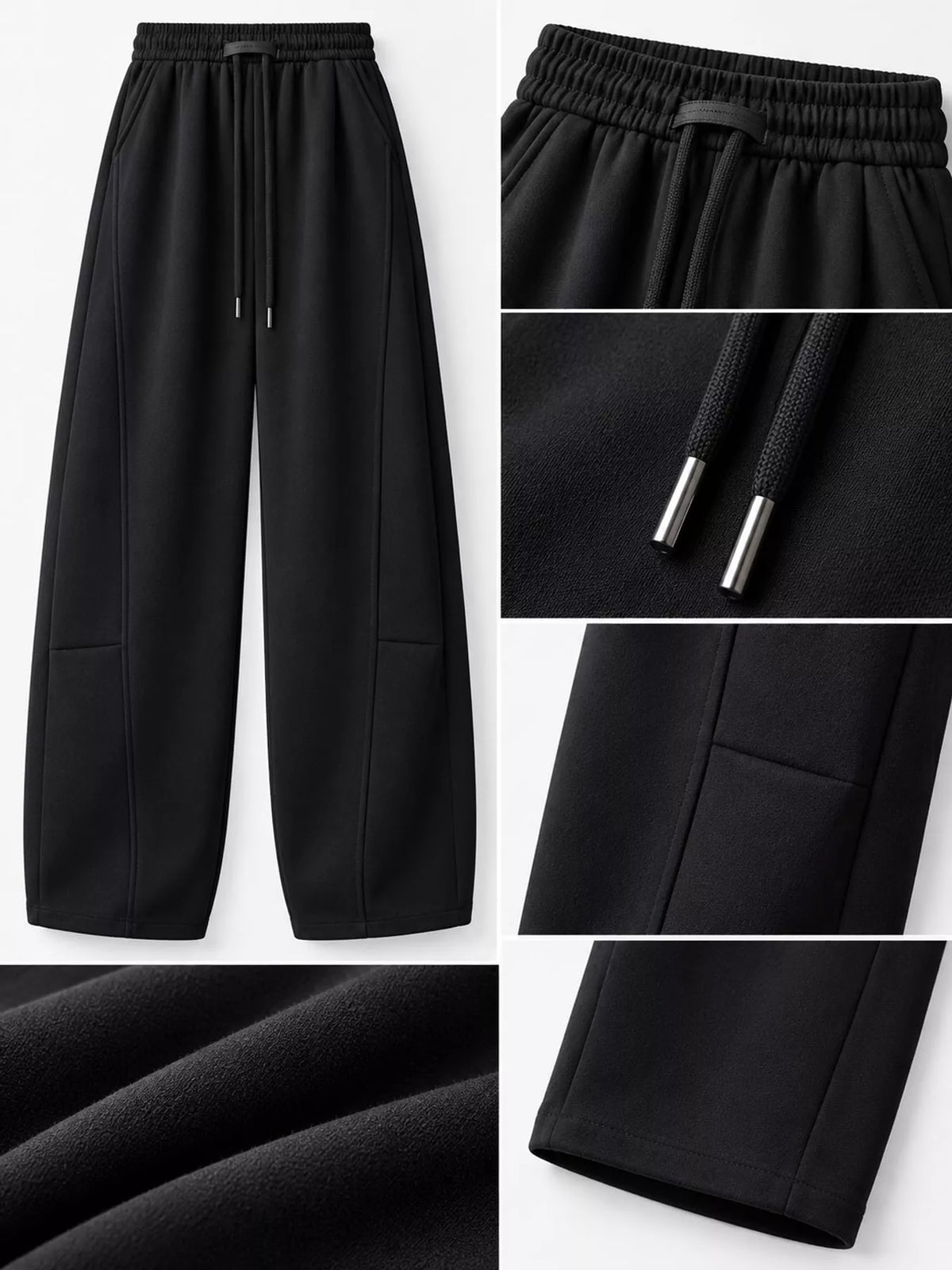 Loose-Fit Wide-Leg Drawstring Sweatpants