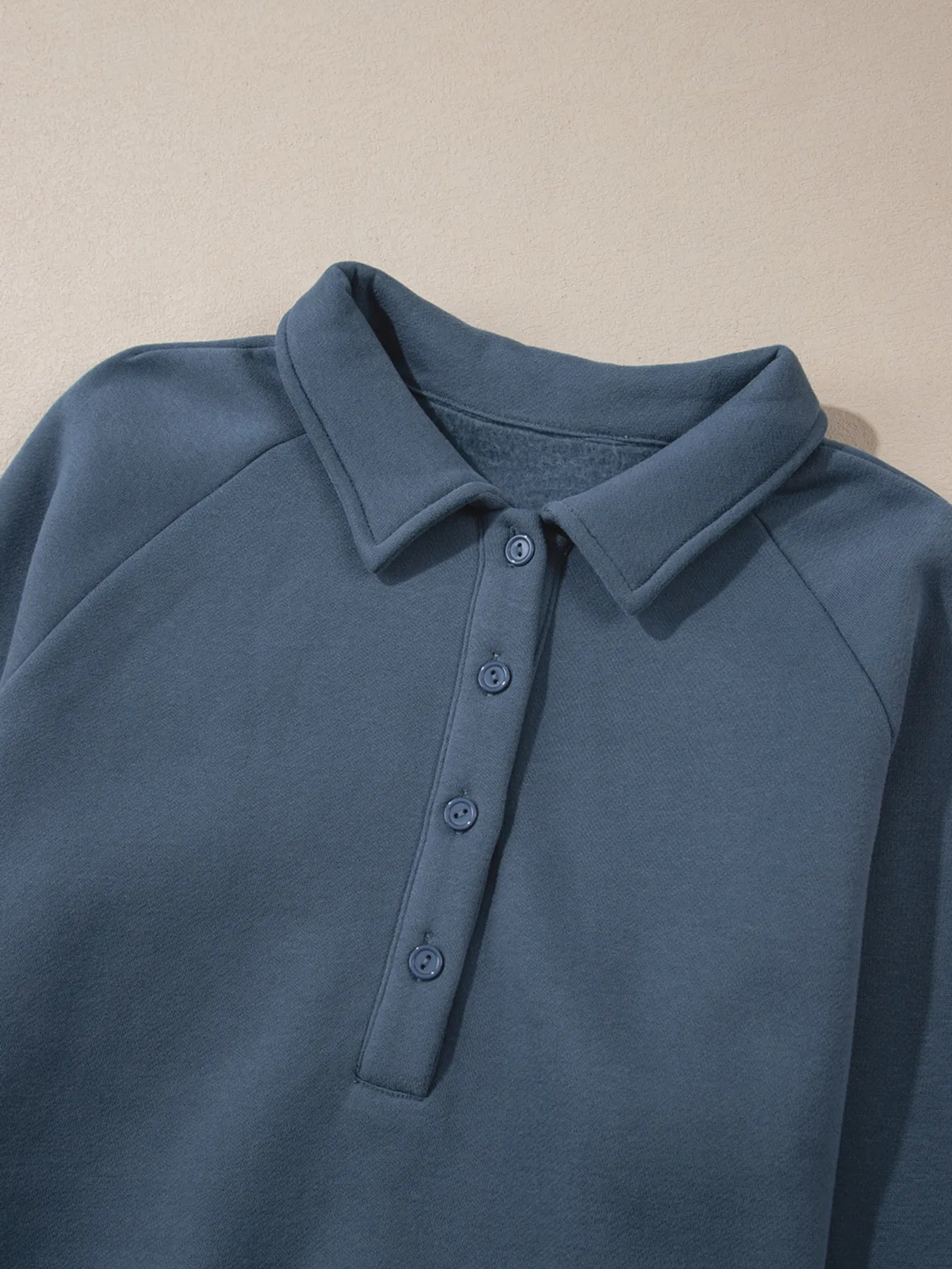 Collared Sweatshirt and High-Waist Pants Active Set