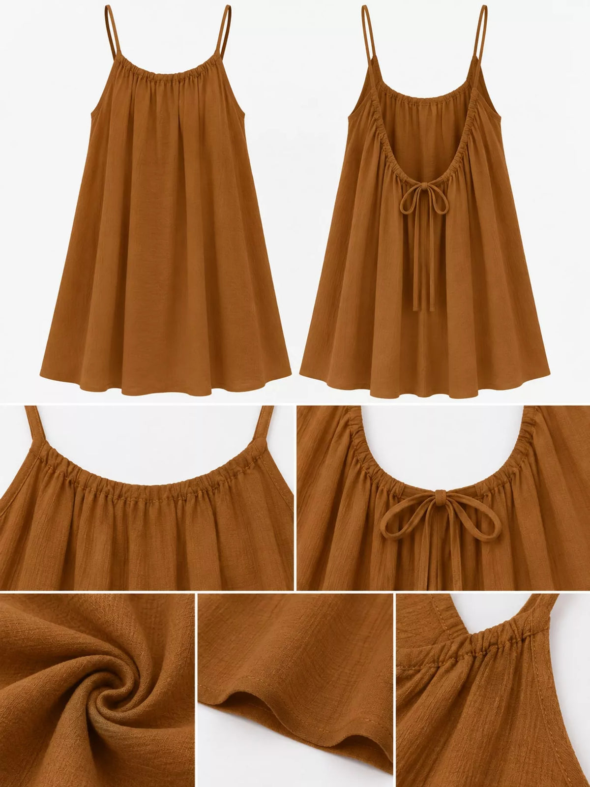 Backless Spaghetti Strap A-Line Mini Dress