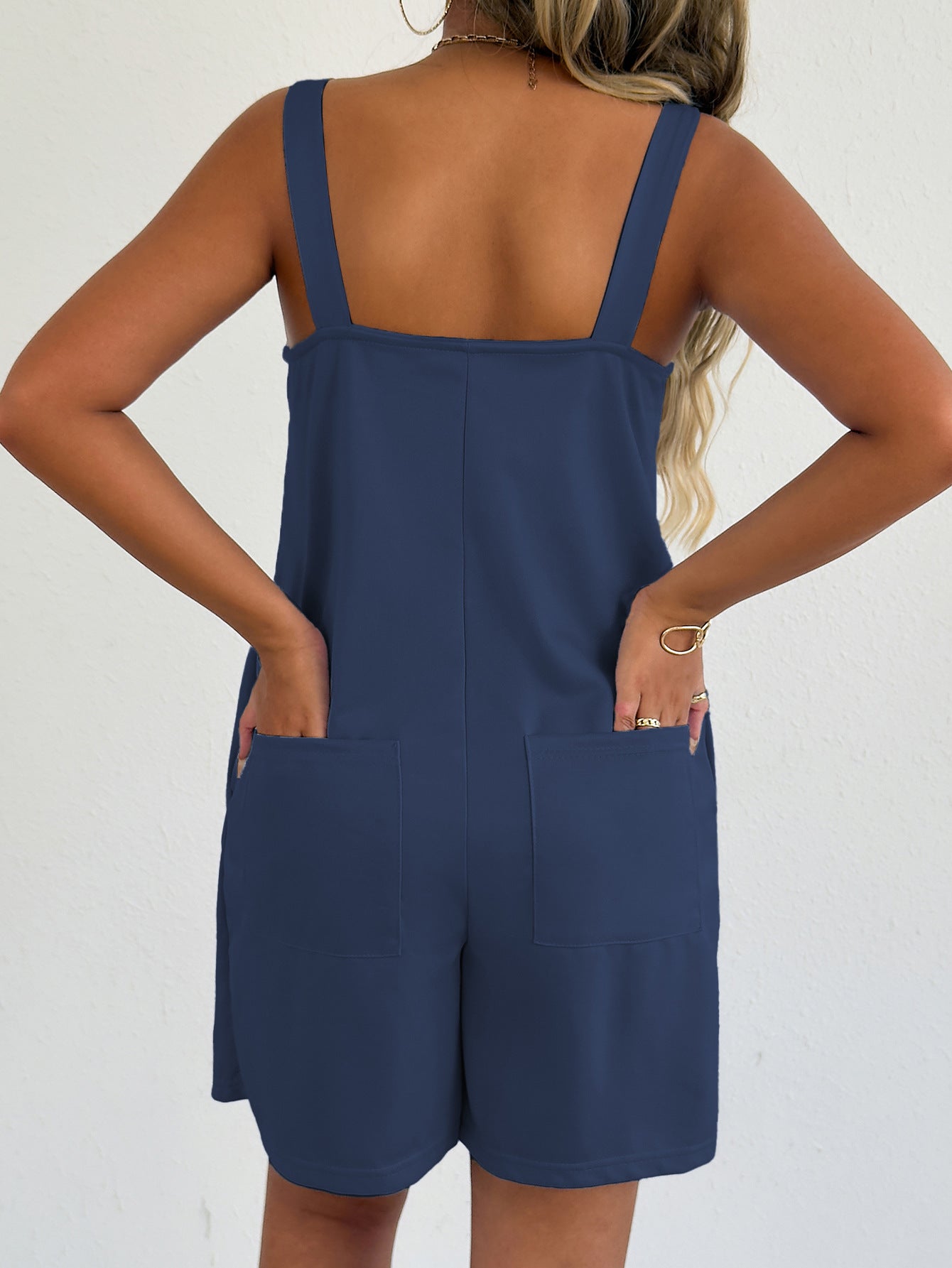 Sleeveless Romper with Side Pockets