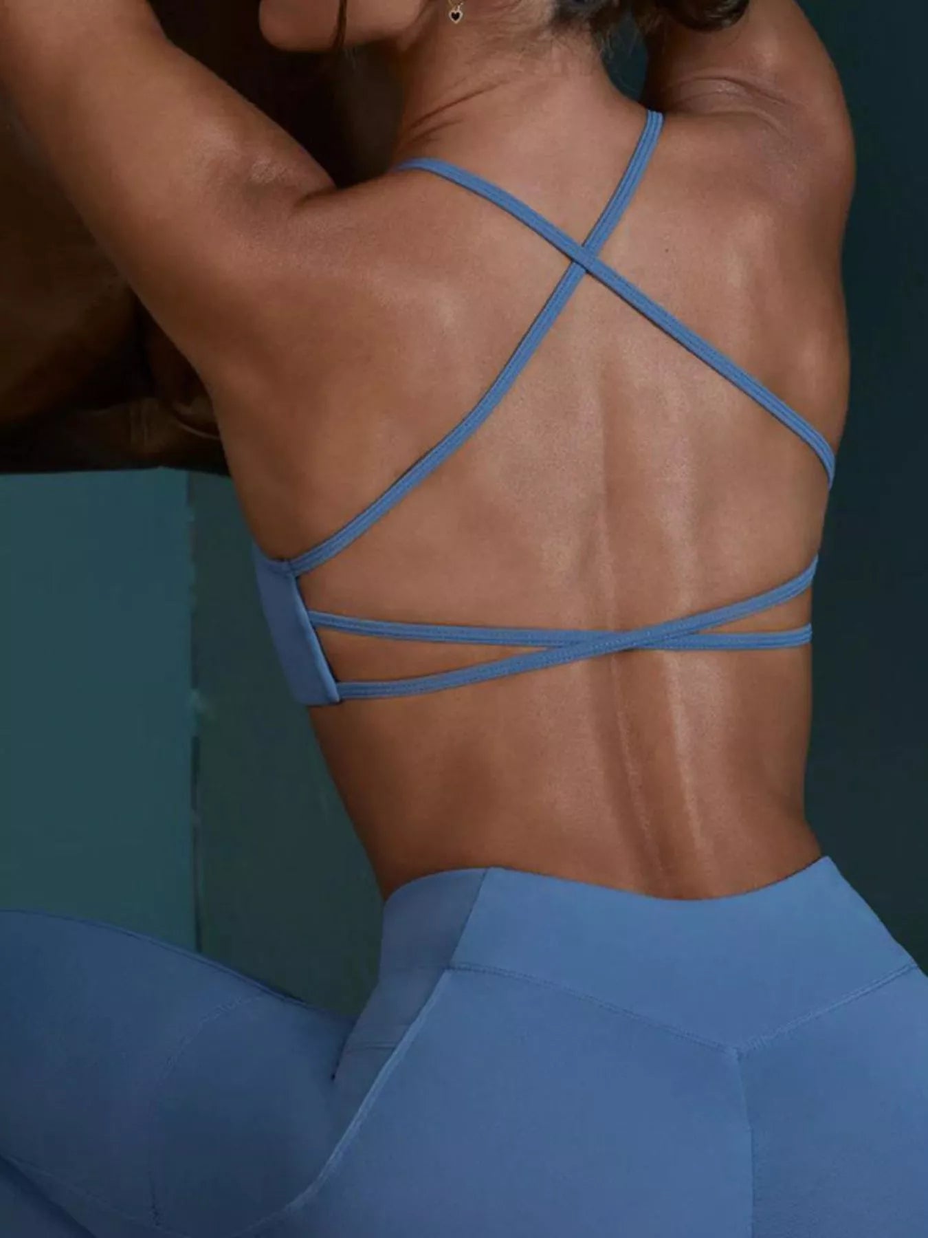 Backless Cross-Waist Cami and Leggings Active Set