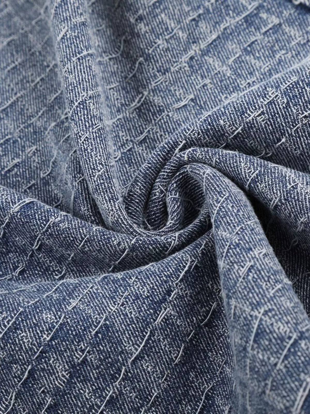 Washed Wide-Leg Denim Capris in Blue by TrendMaster