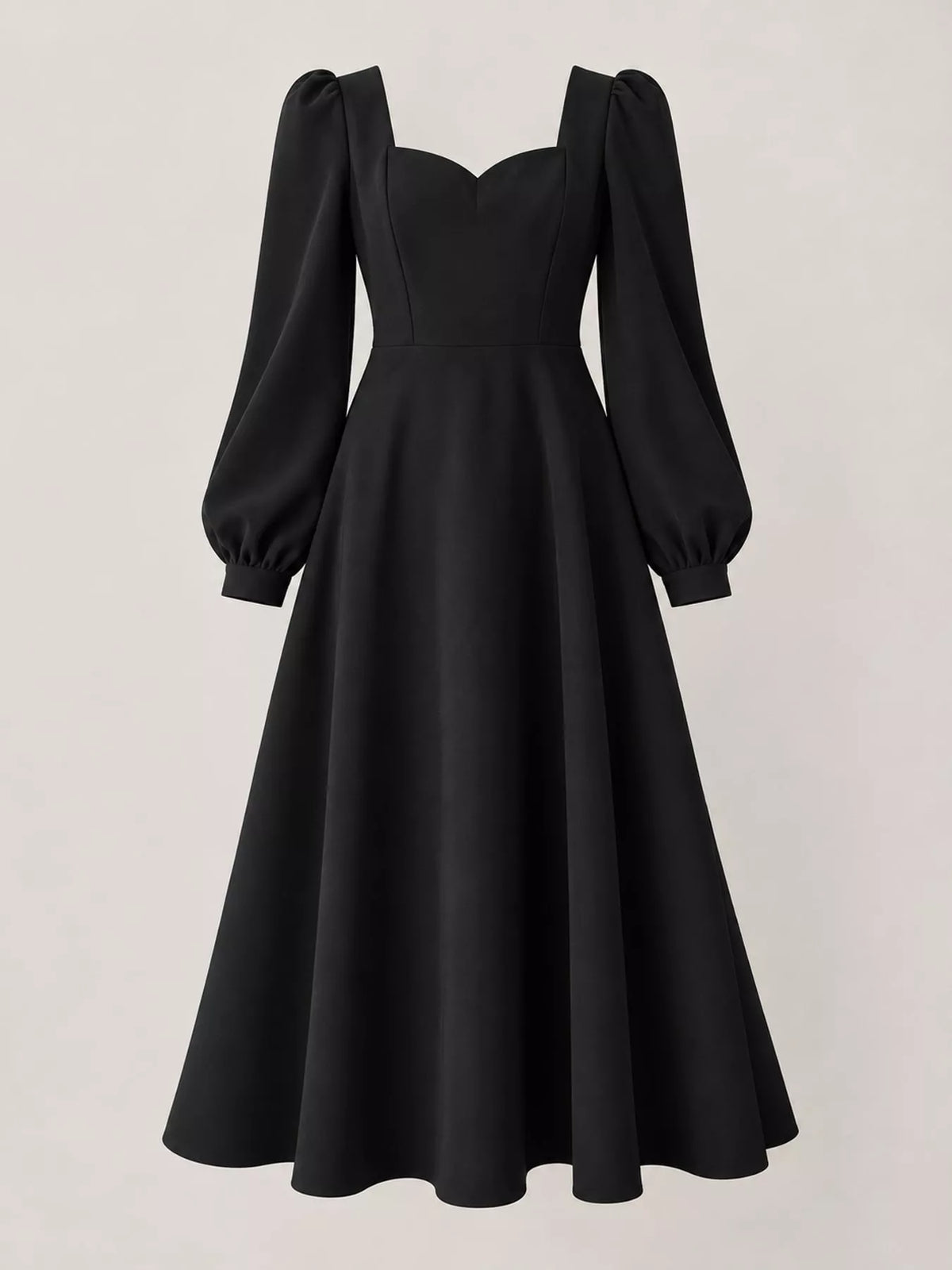 Long Sleeve A-Line Midi Dress