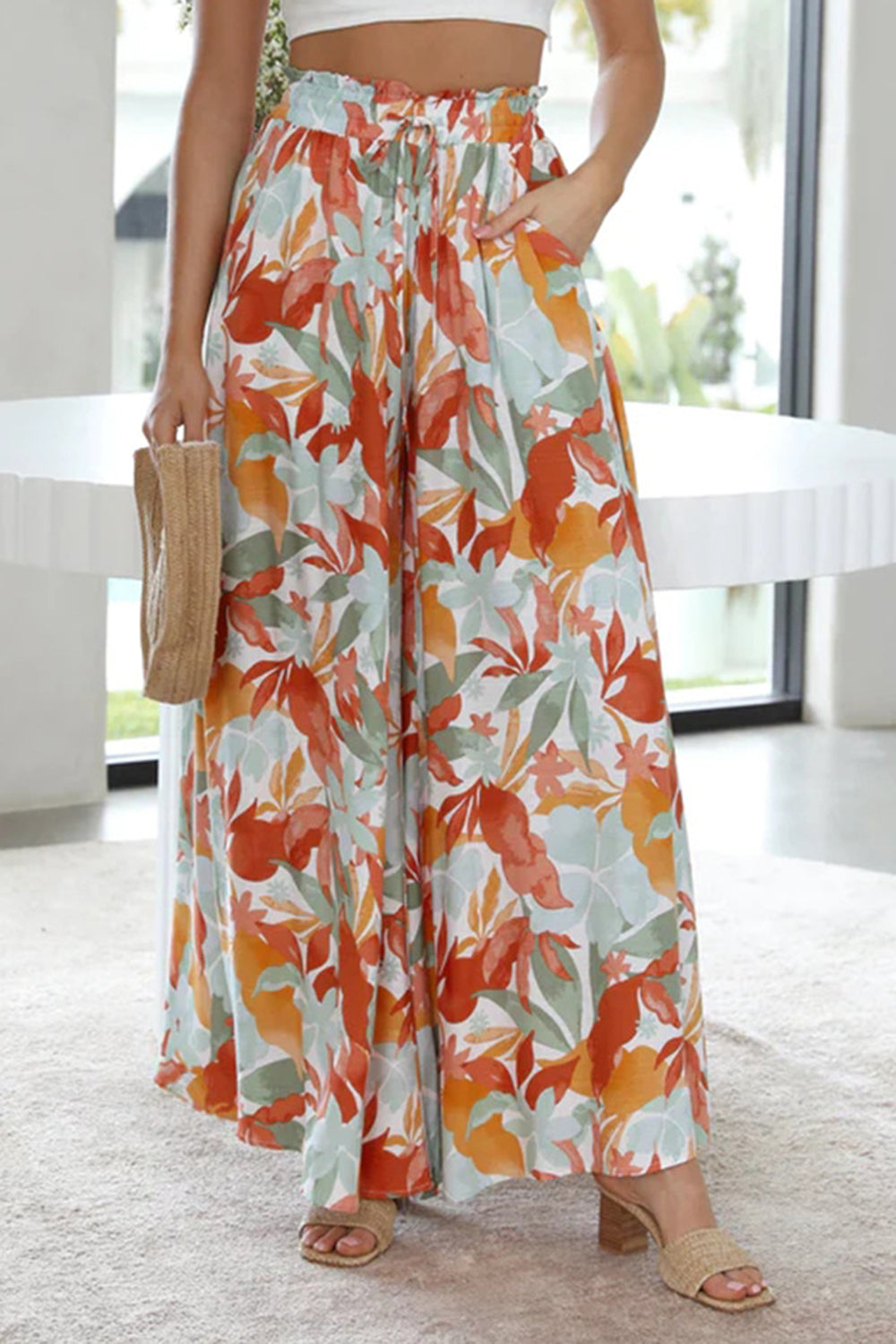 Tied Wide-Leg Pants