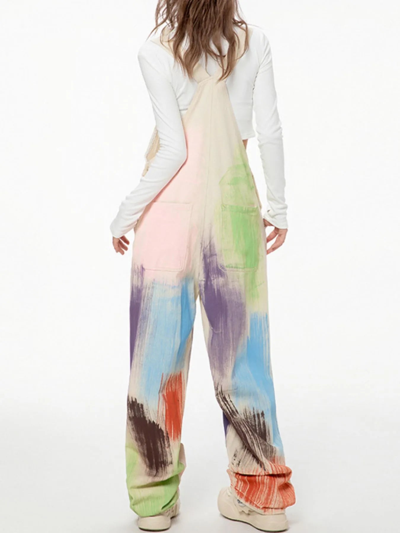Wide Leg Overalls in Beige