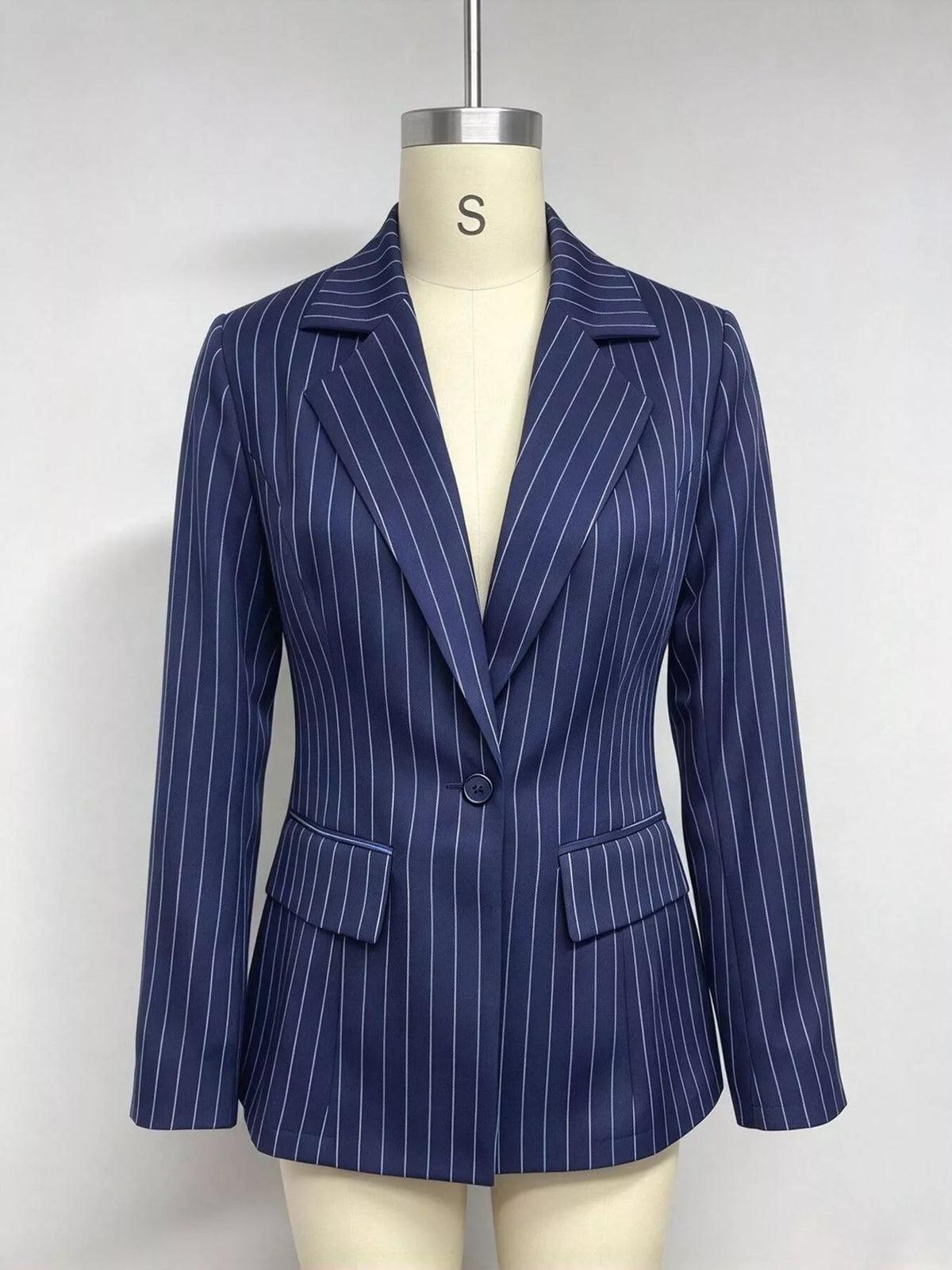 Lapel Collar One-Button Blazer