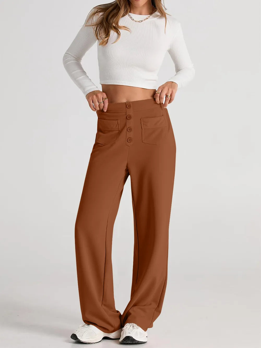 High-Rise Wide-Leg Pants by K&L