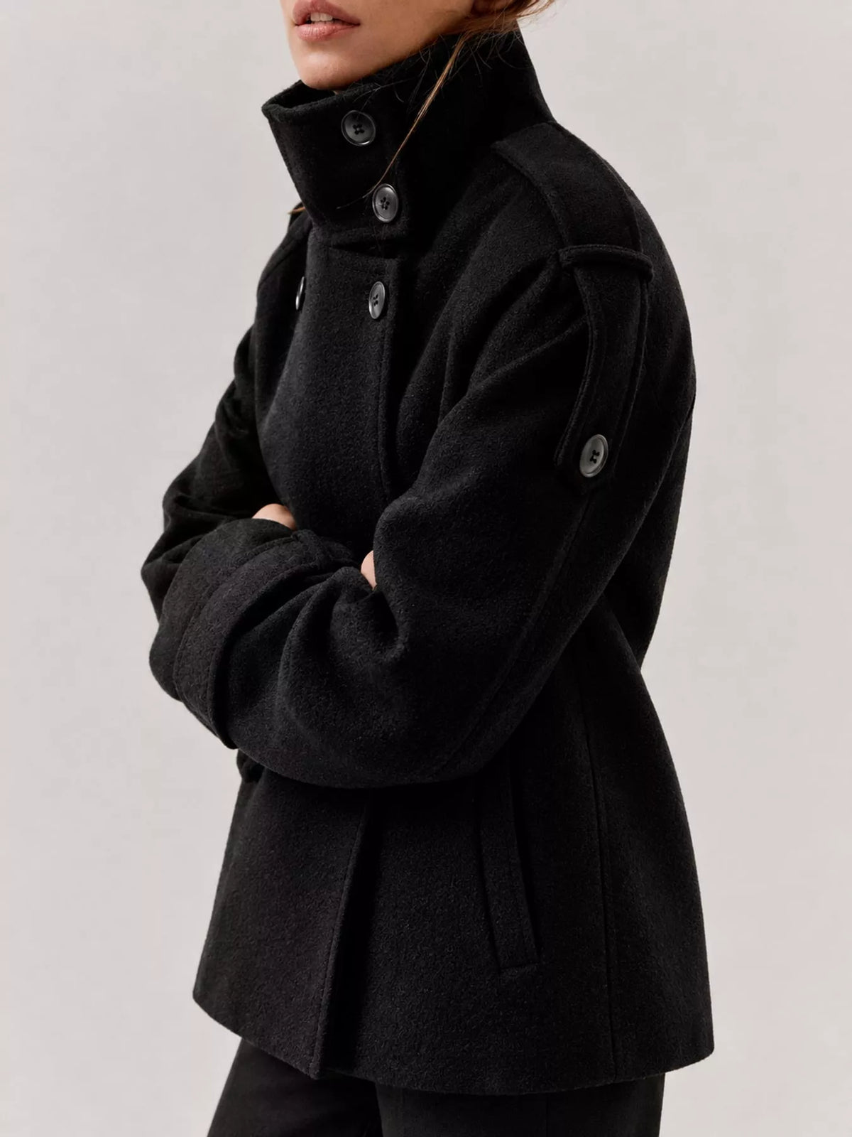 Double-Breasted Belted Thermal Coat
