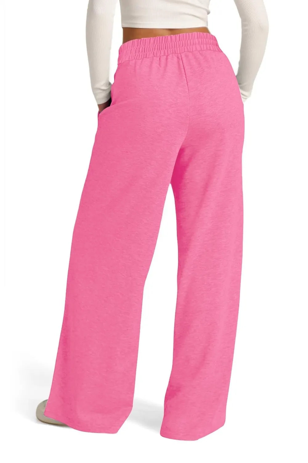 Drawstring Wide Leg Pants with Pockets