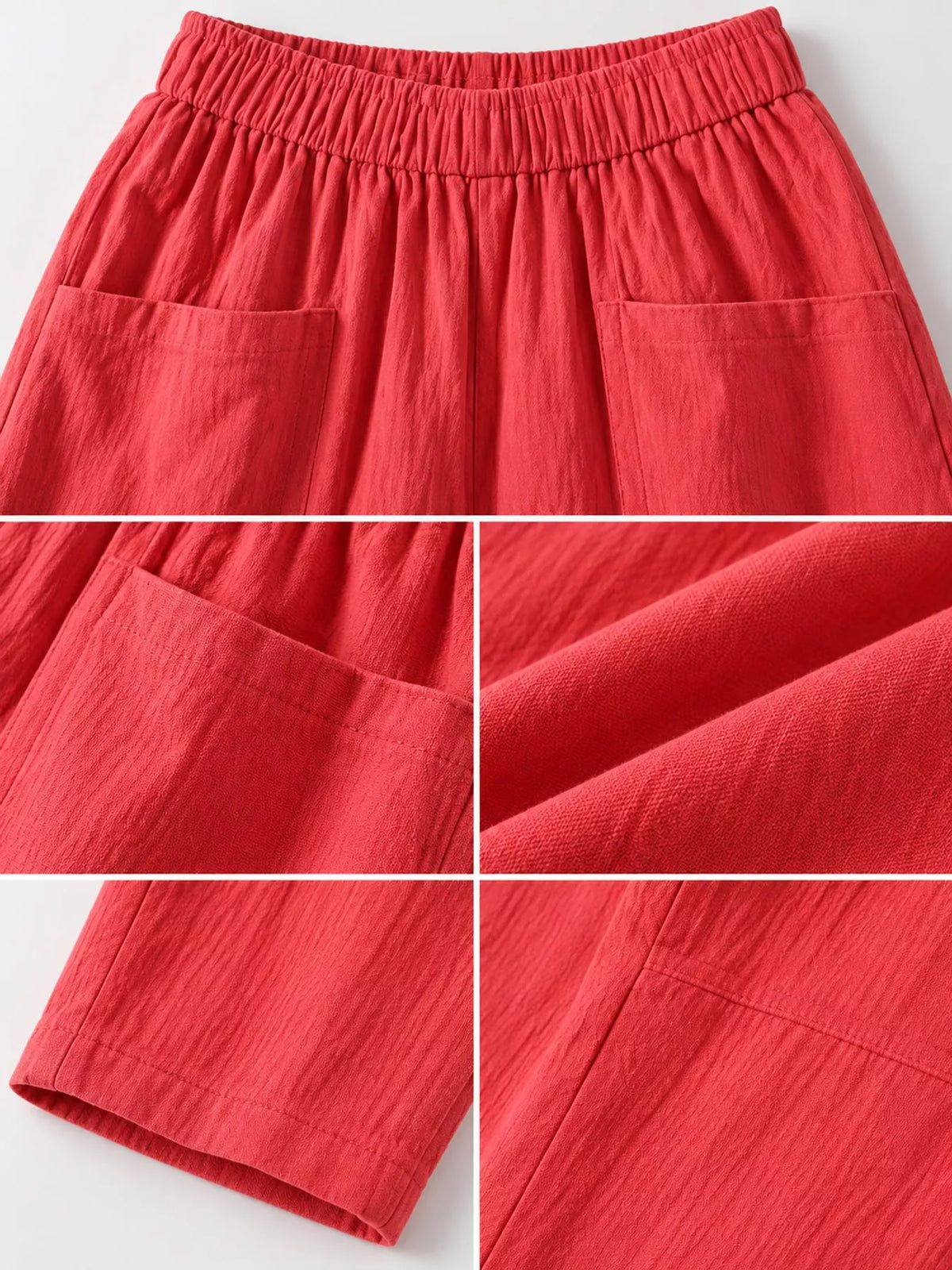 High-Waisted Elastic-Waist Harem Pants