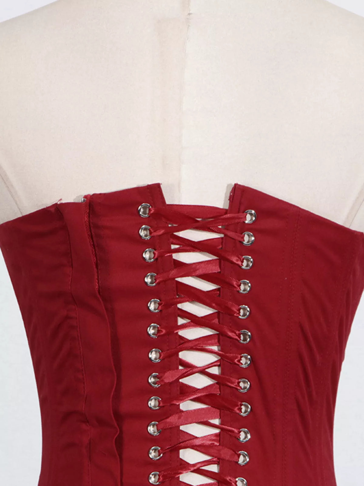 Ruffled Hem Tube Mini Dress in Red