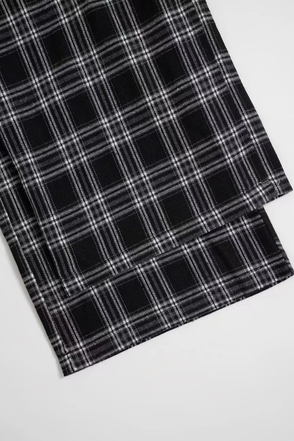 Plaid Wide Leg Pants in Black
